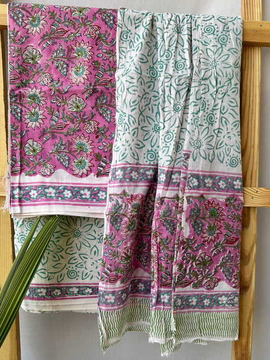 Hand BlockPrint Cotton Dress Material with Cotton Dupatta
