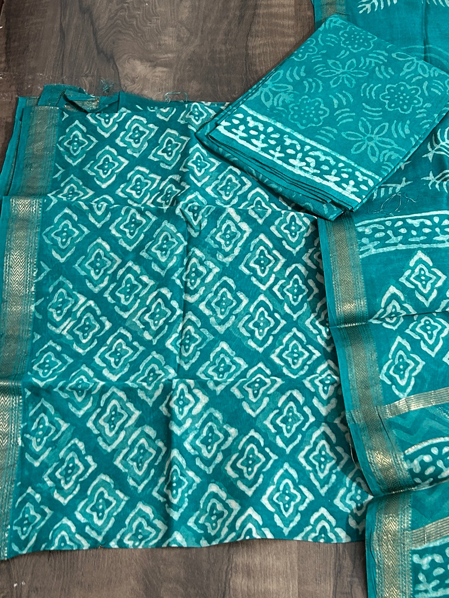 Hand BlockPrint Maheshwari Silk Cotton Dress Material