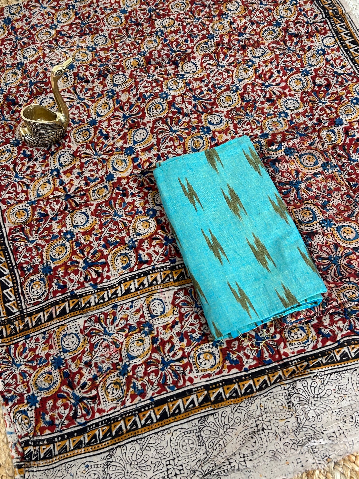 Ikat Kalamkari Cotton Dress Material