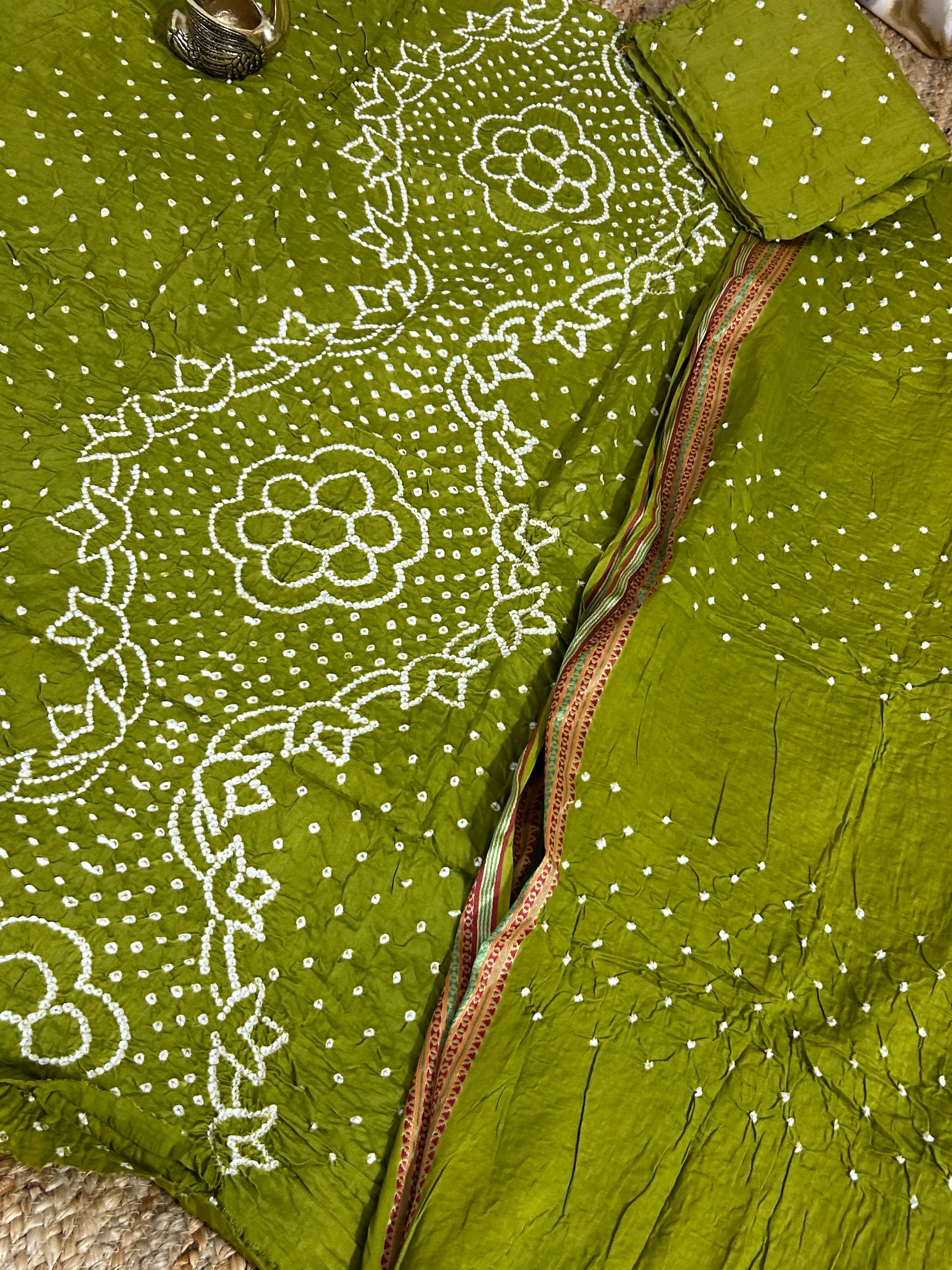 Bandhej Satin Cotton Dress Material