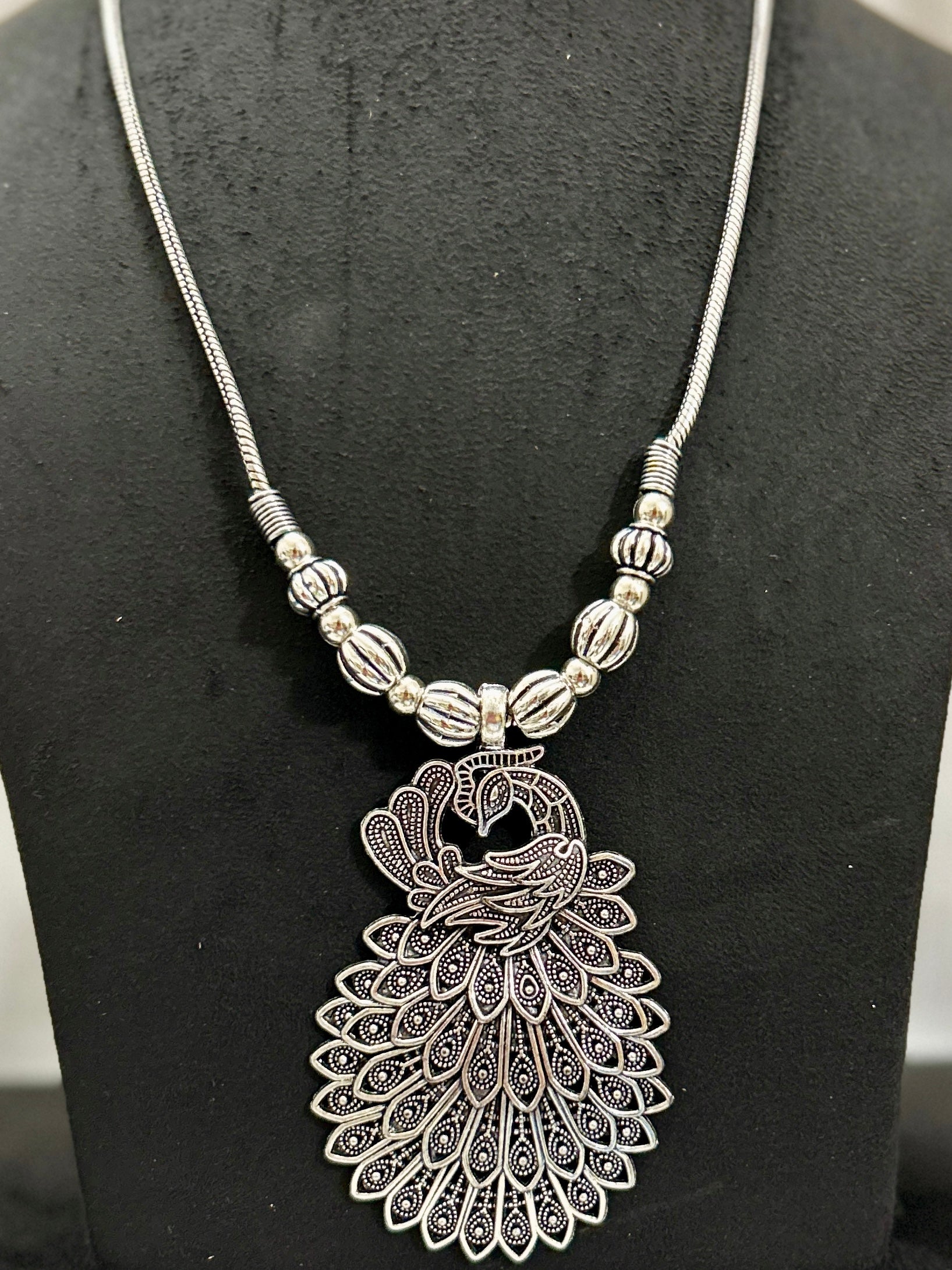 German Silver Oxidized Necklace