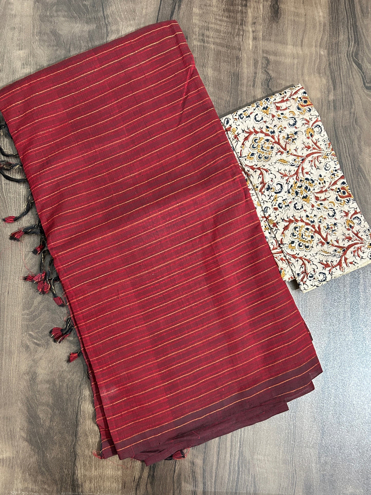 Mangalgiri Cotton Saree with all Over Zari Lines #