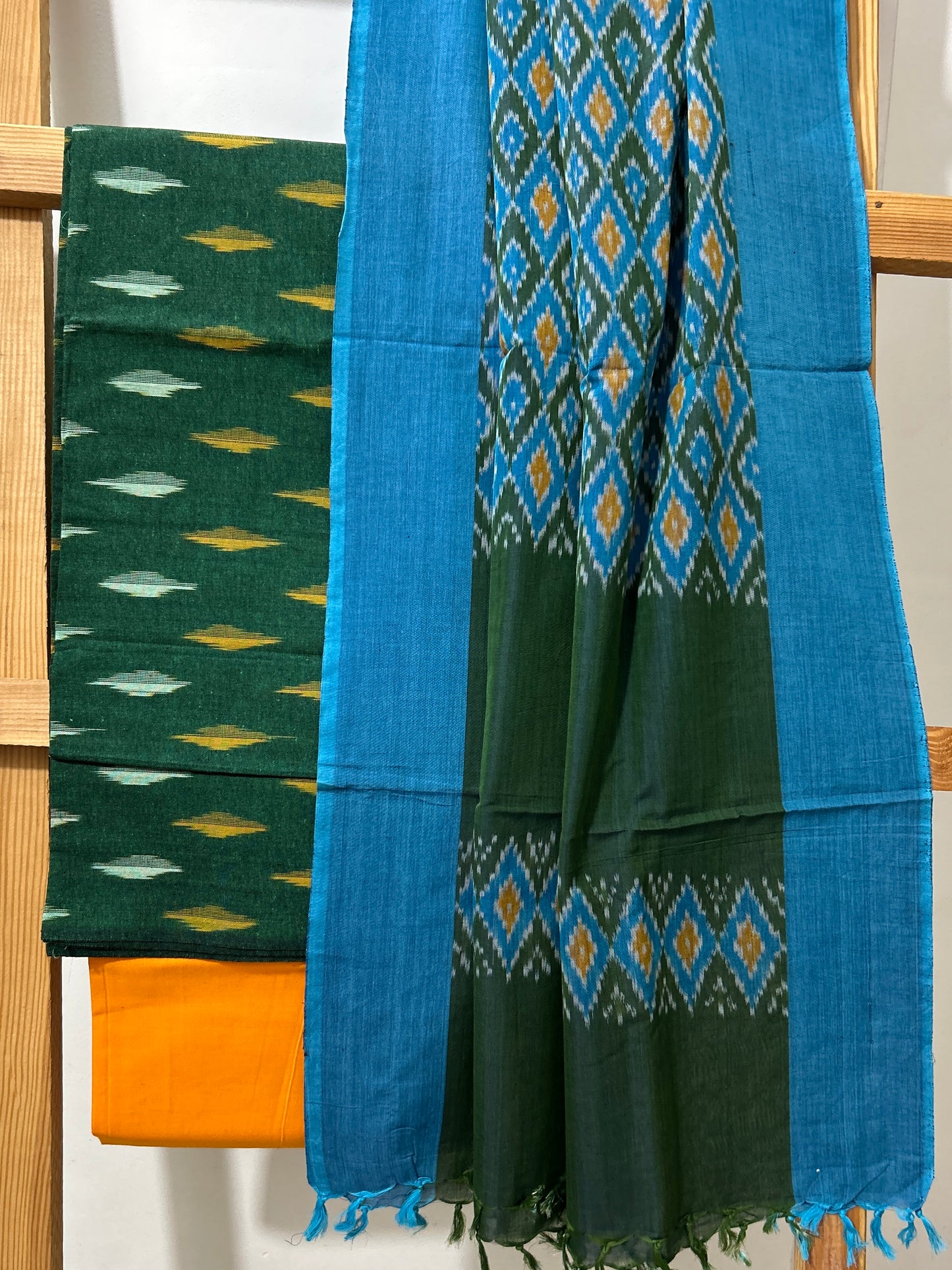 Double Ikat Cotton Dress Material