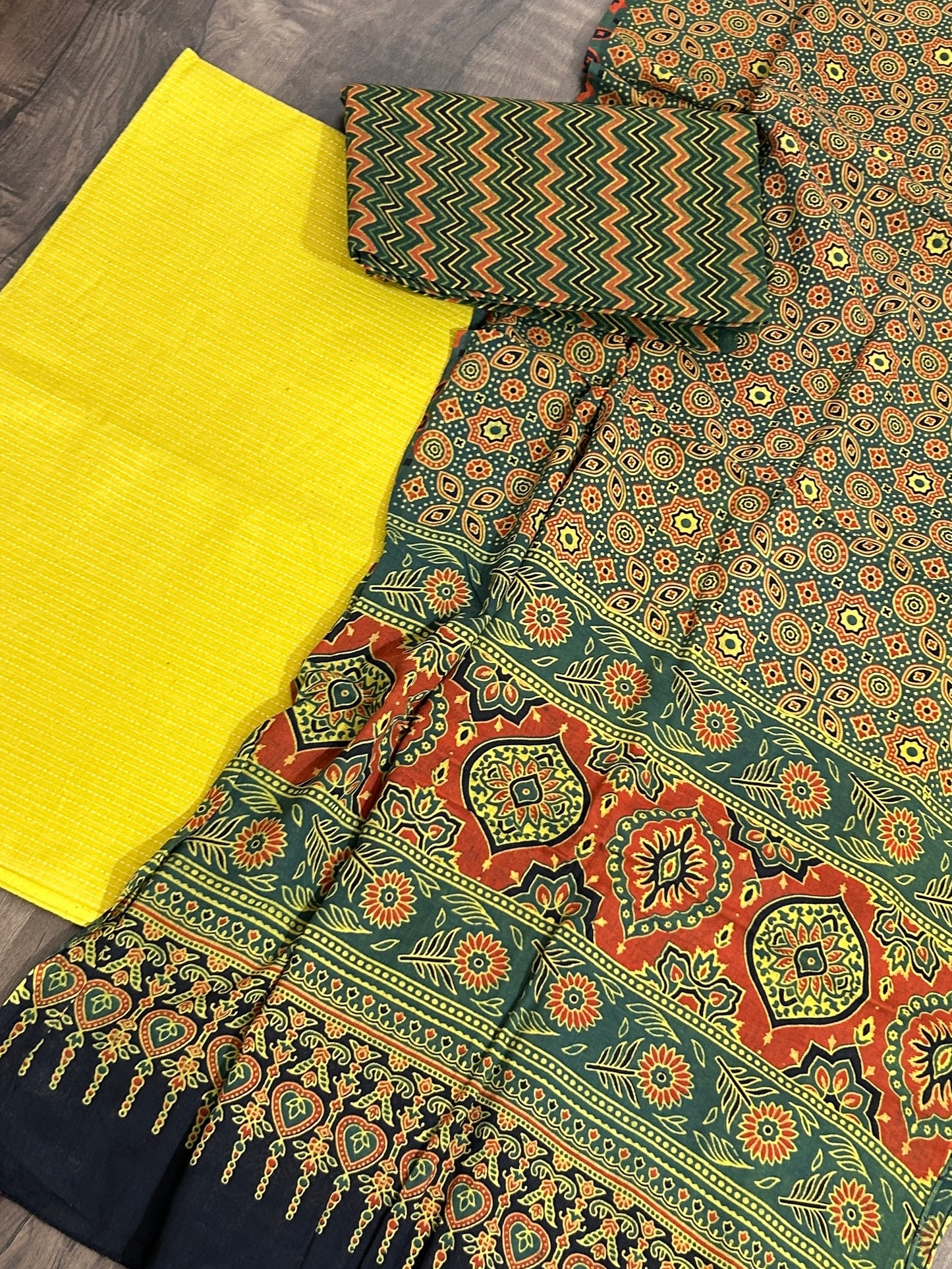 Ajrakh Cotton Dress Material