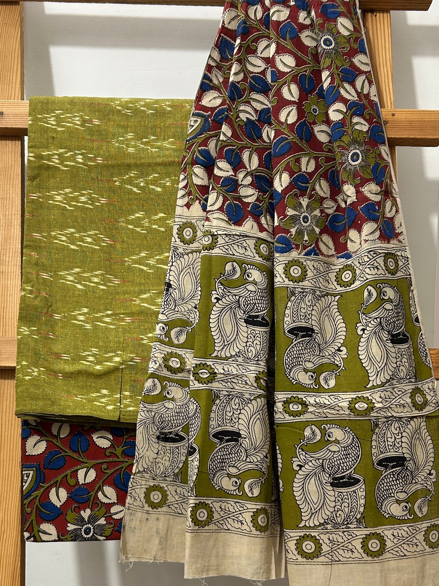Ikat Kalamkari Cotton Dress Material