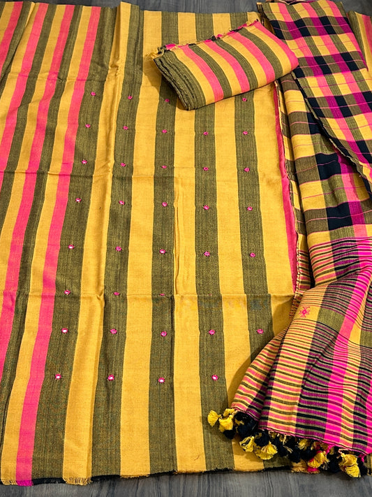 Bhujodi Kutch embroidered Kala cotton Dress Material