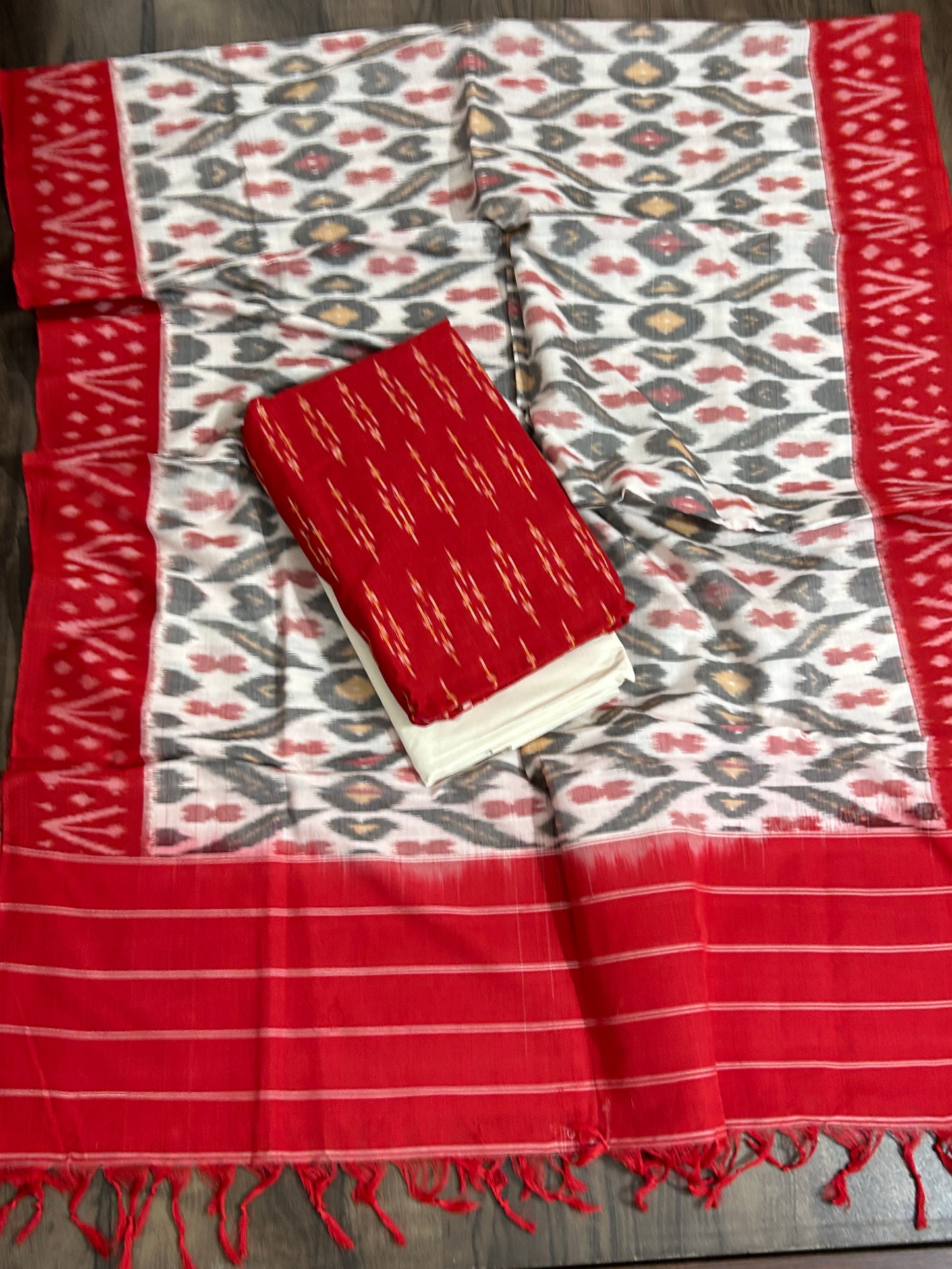 Double Ikat Cotton Dress Material