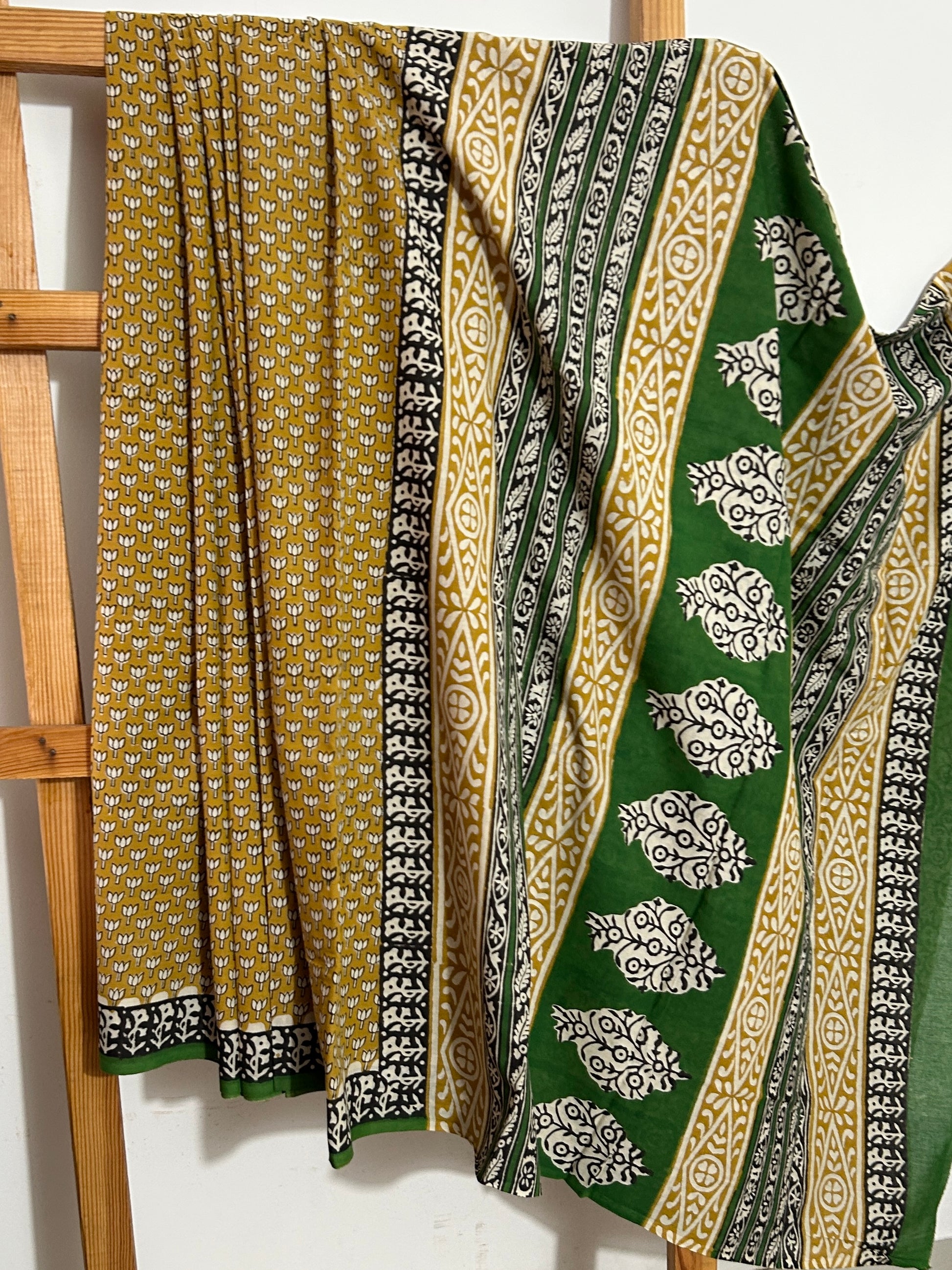 Hand Block Print Cotton Saree with Blouse