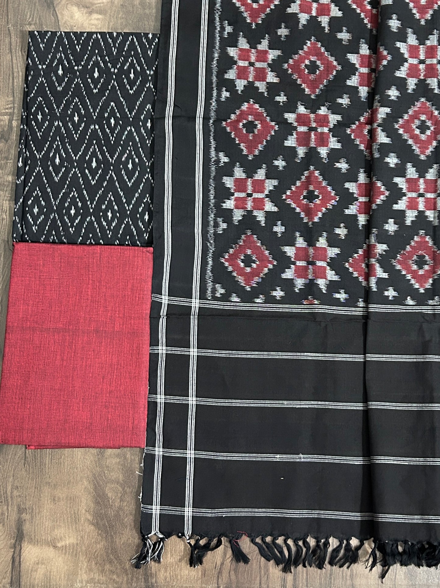 Telia Rumal Double Ikat Cotton Dress Material