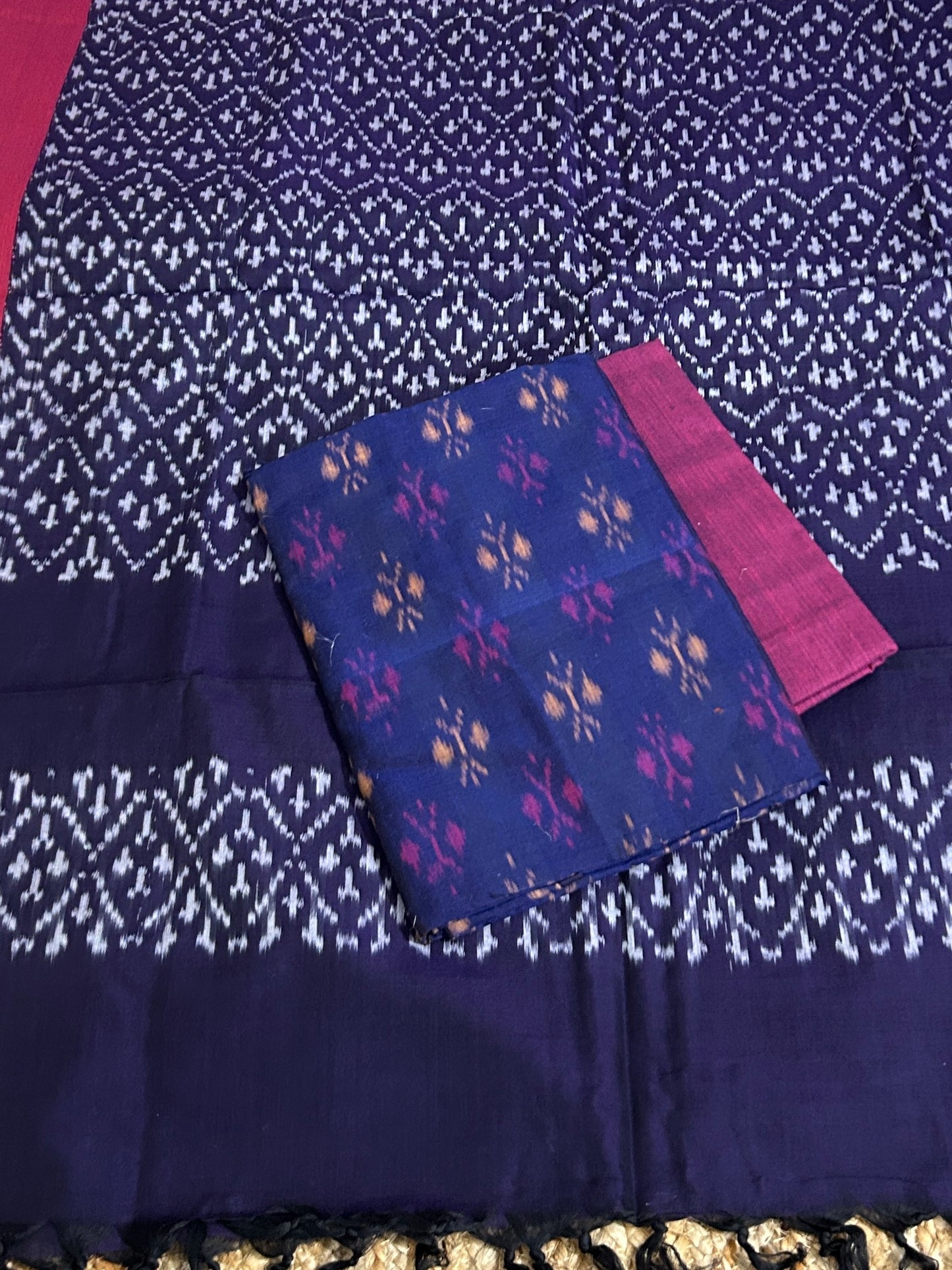 Double Ikat Mercerised Cotton Dress Material
