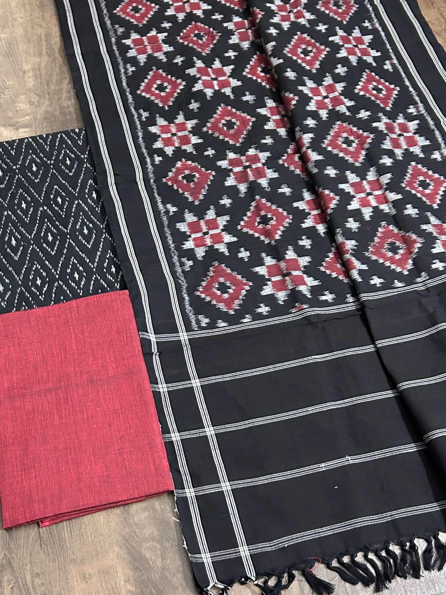 Telia Rumal Double Ikat Cotton Dress Material