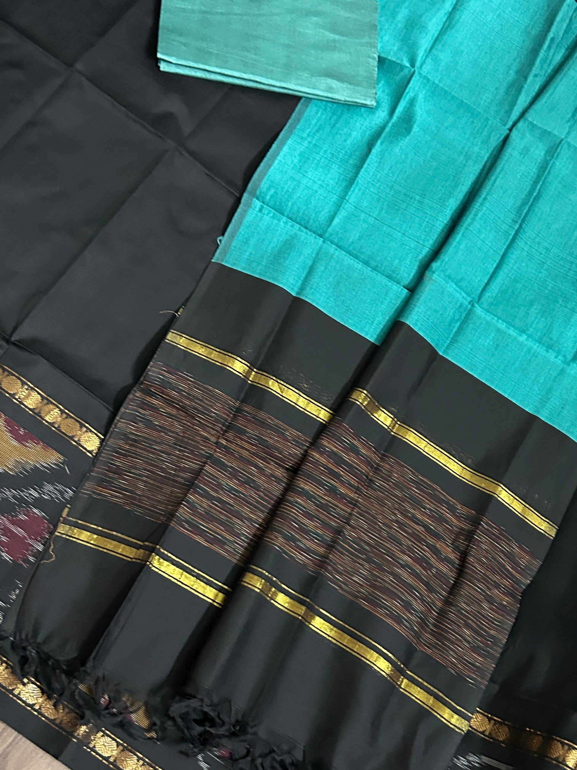 Ikat Cotton Silk Dress Material