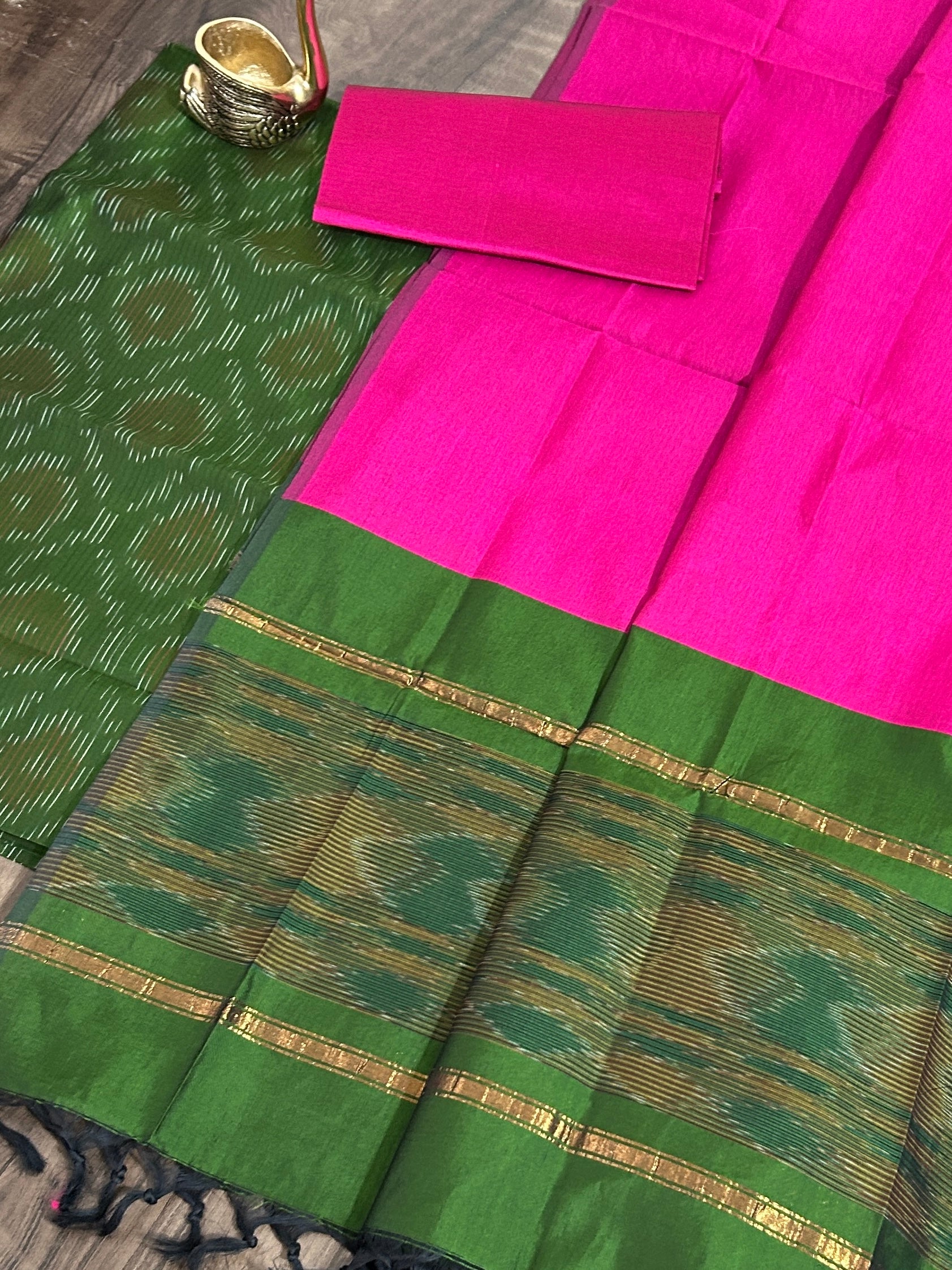 Ikat Cotton Silk Dress Material