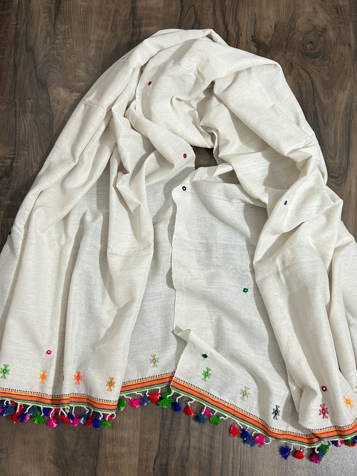 Bhujodi Cotton Mirror Work Dupatta