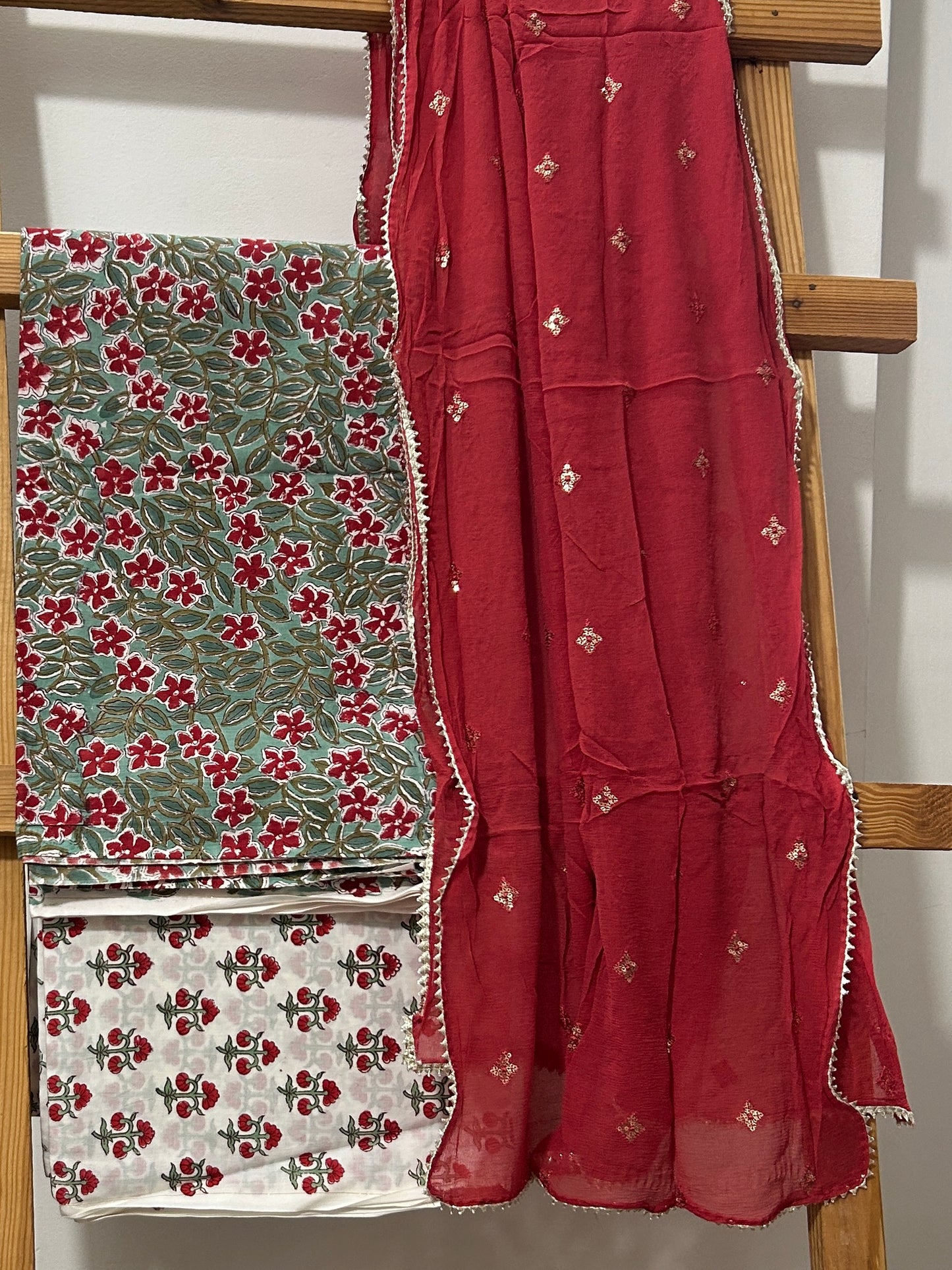 Cotton Dress Material with Pure Chiffon Dupatta *