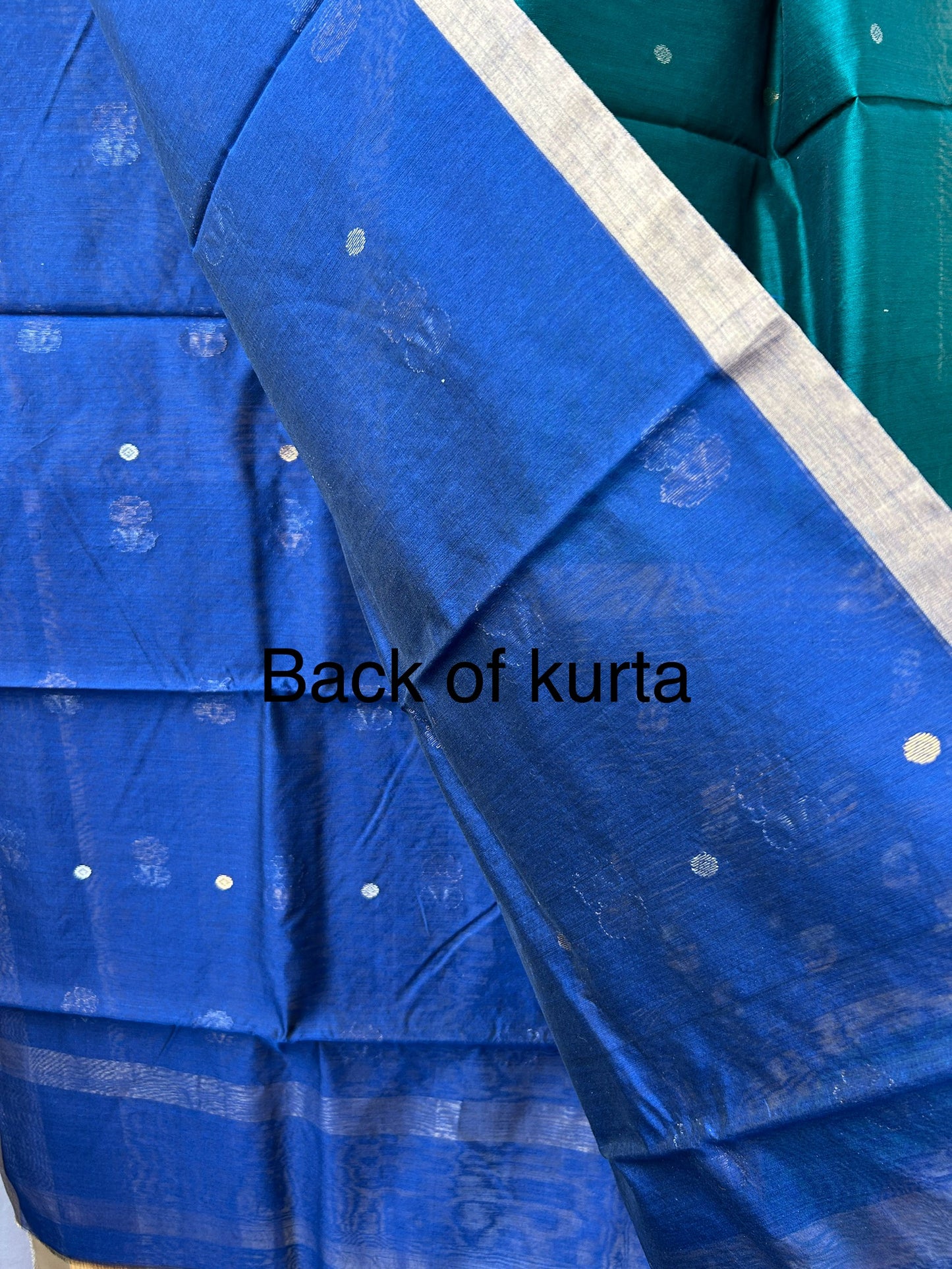 Handloom Chanderi Silk Top Dupatta Set with weaving Gold Silver Bootis