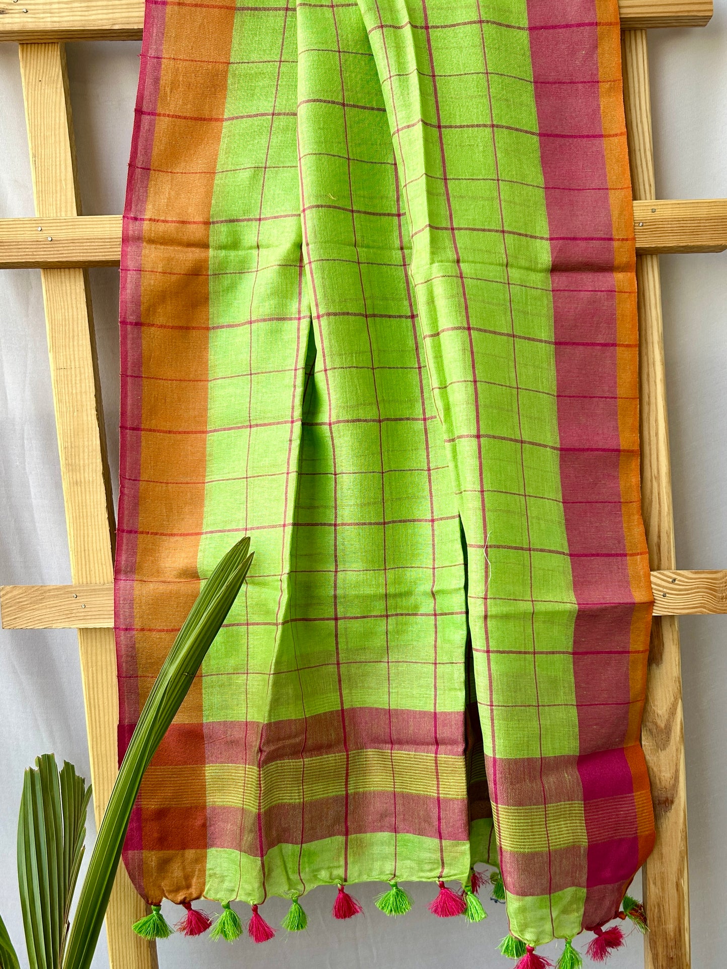 Pure Linen Dupatta with tassels *