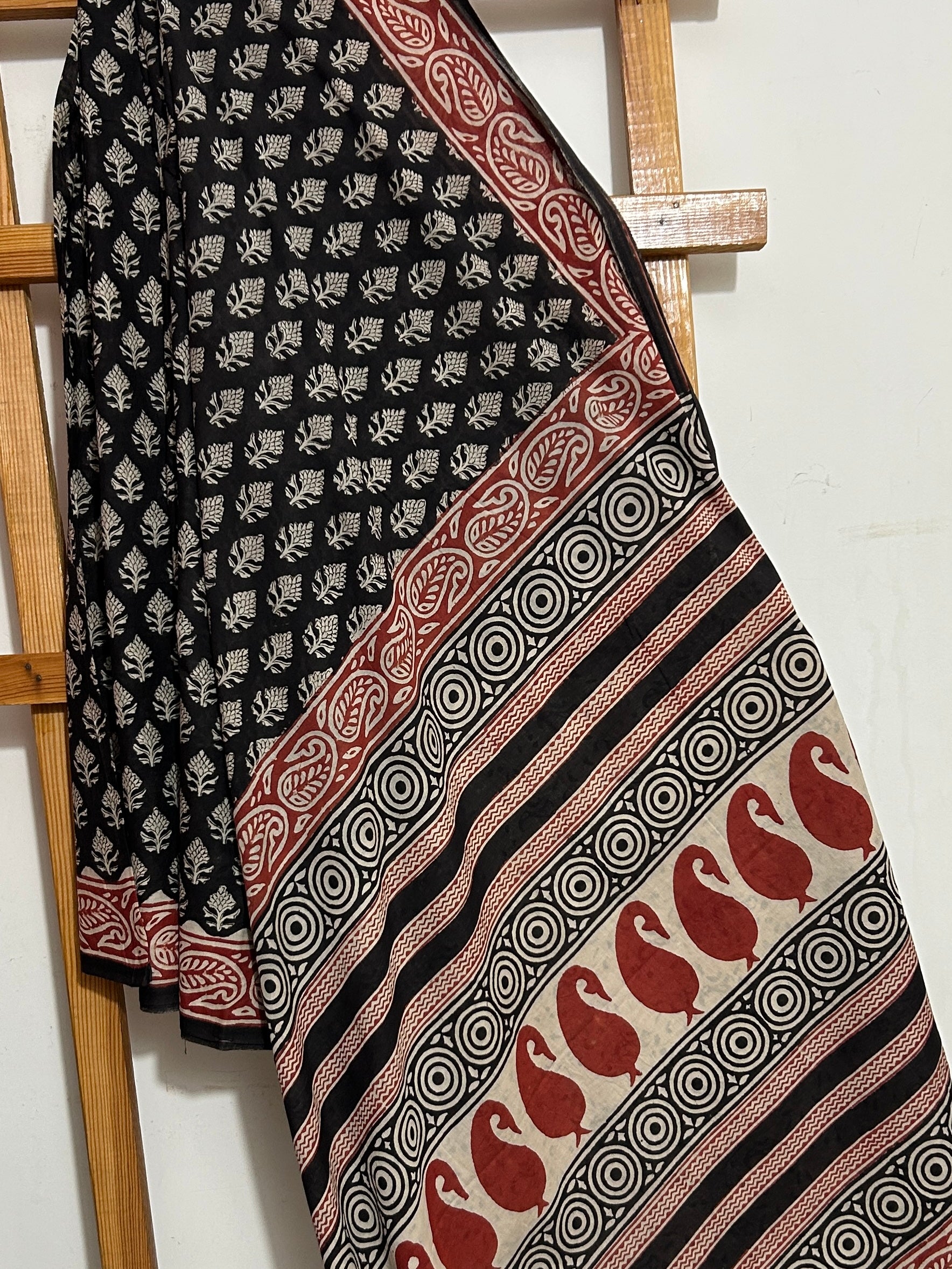 Hand BlockPrint Cotton Saree with Blouse
