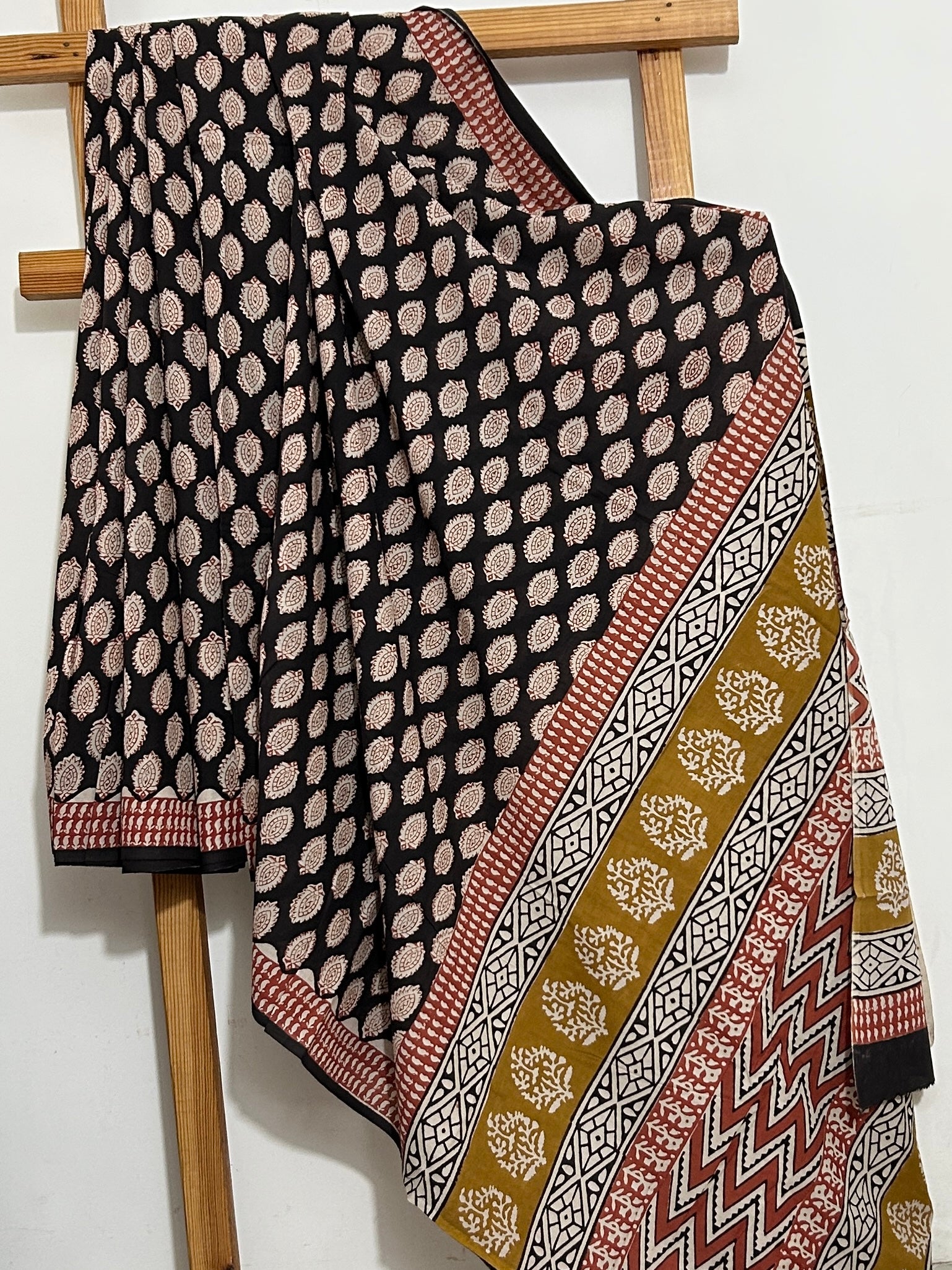 Hand BlockPrint Cotton Saree with Blouse