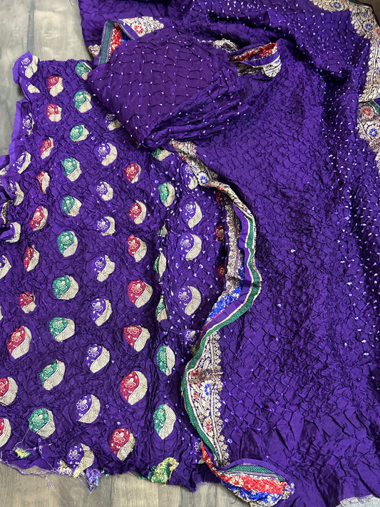 Bandhej Silk Dress Material