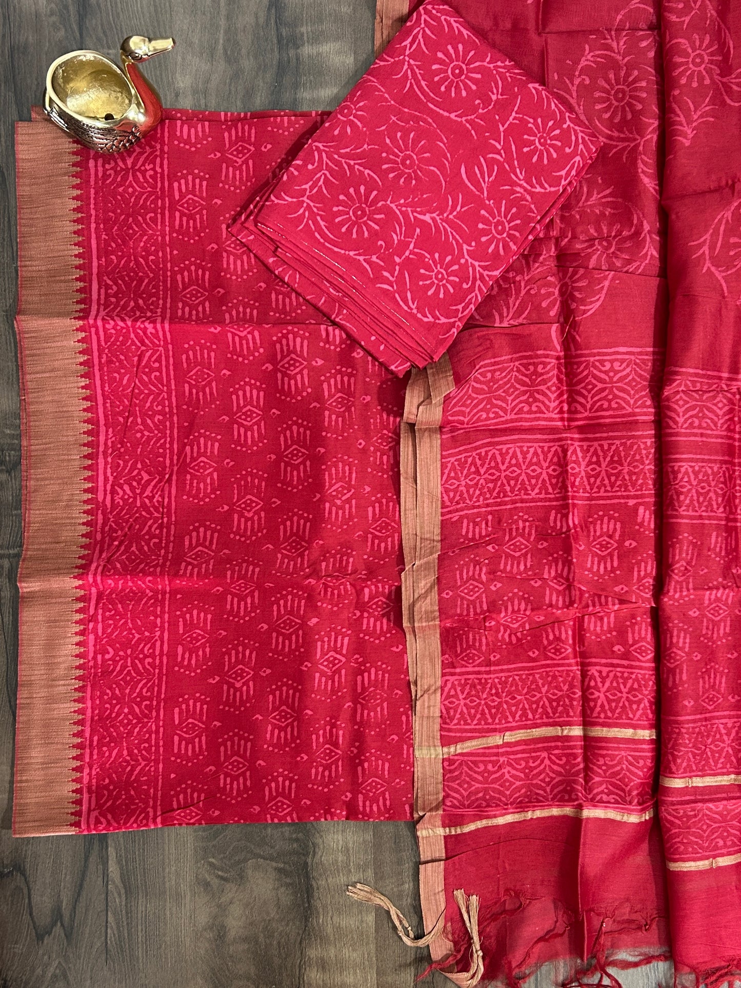 Hand BlockPrint Maheshwari Silk Cotton Dress Material