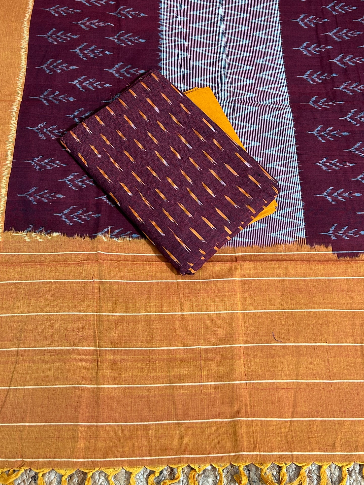 Ikat Mercerised Cotton Dress Material