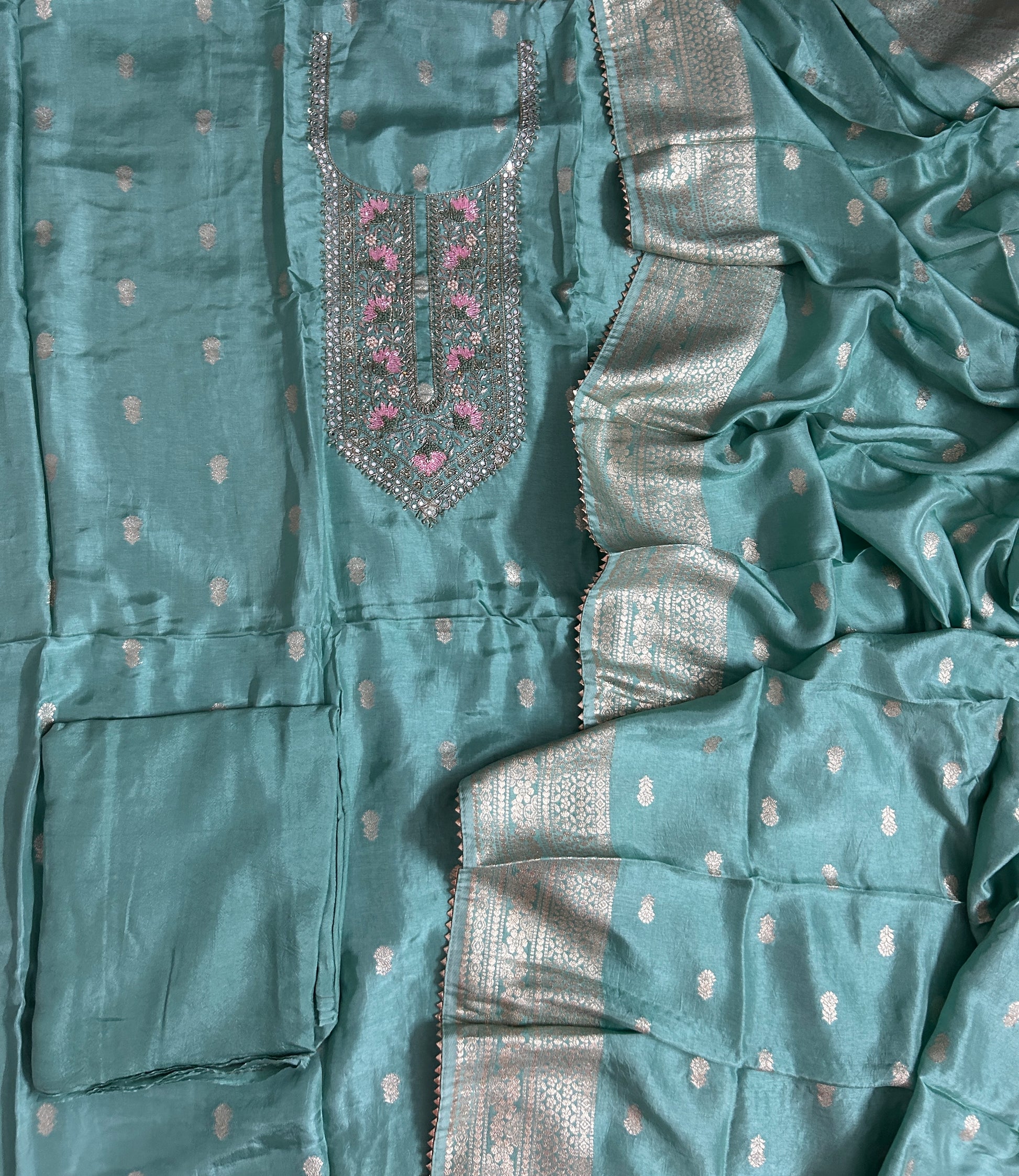 Soft Silk Embroidered Dress Material