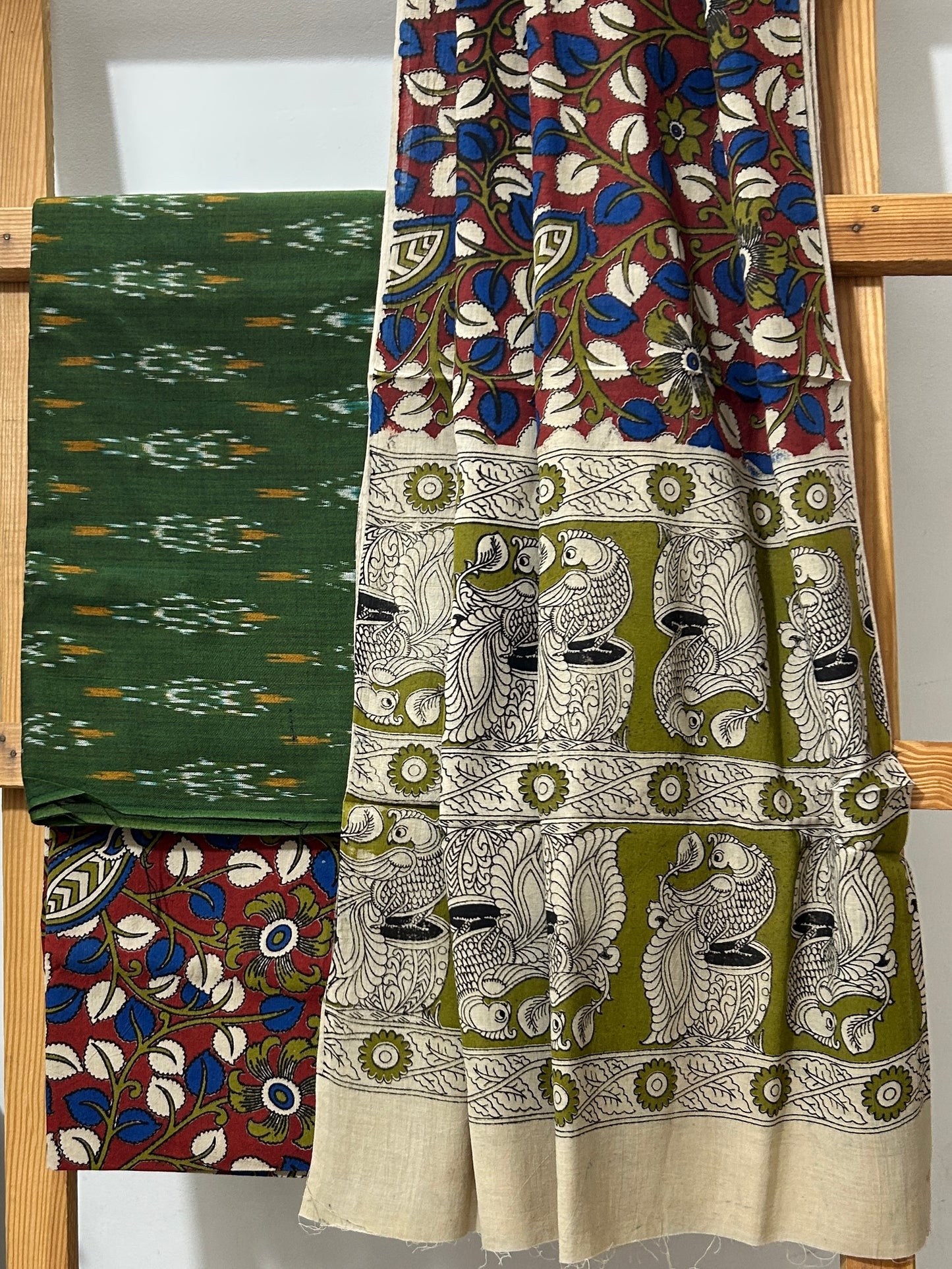 Ikat Kalamkari Cotton Dress Material