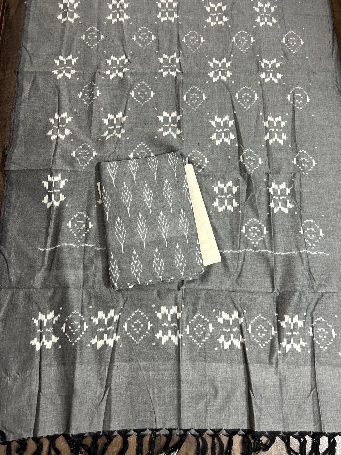 Double Ikat Mercerised Cotton Dress Material