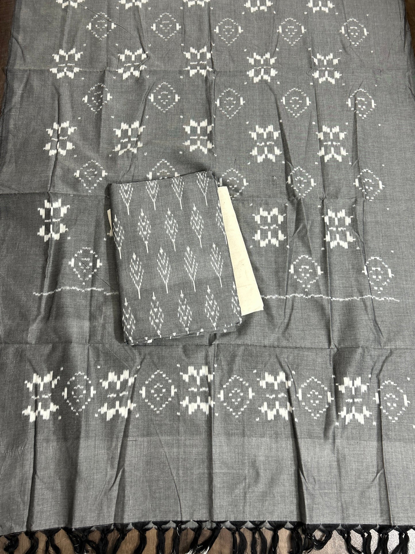 Double Ikat Mercerised Cotton Dress Material