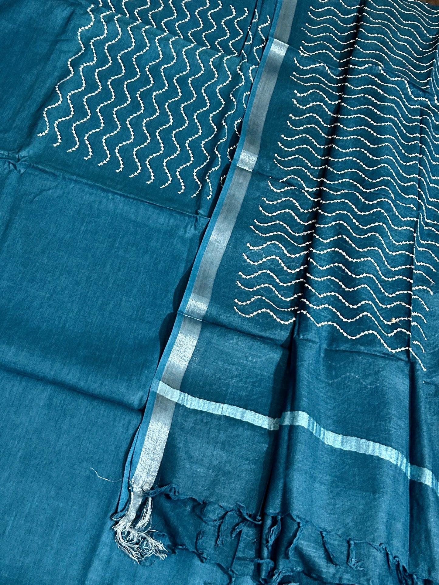 Pure Linen Embroidered Dress Material