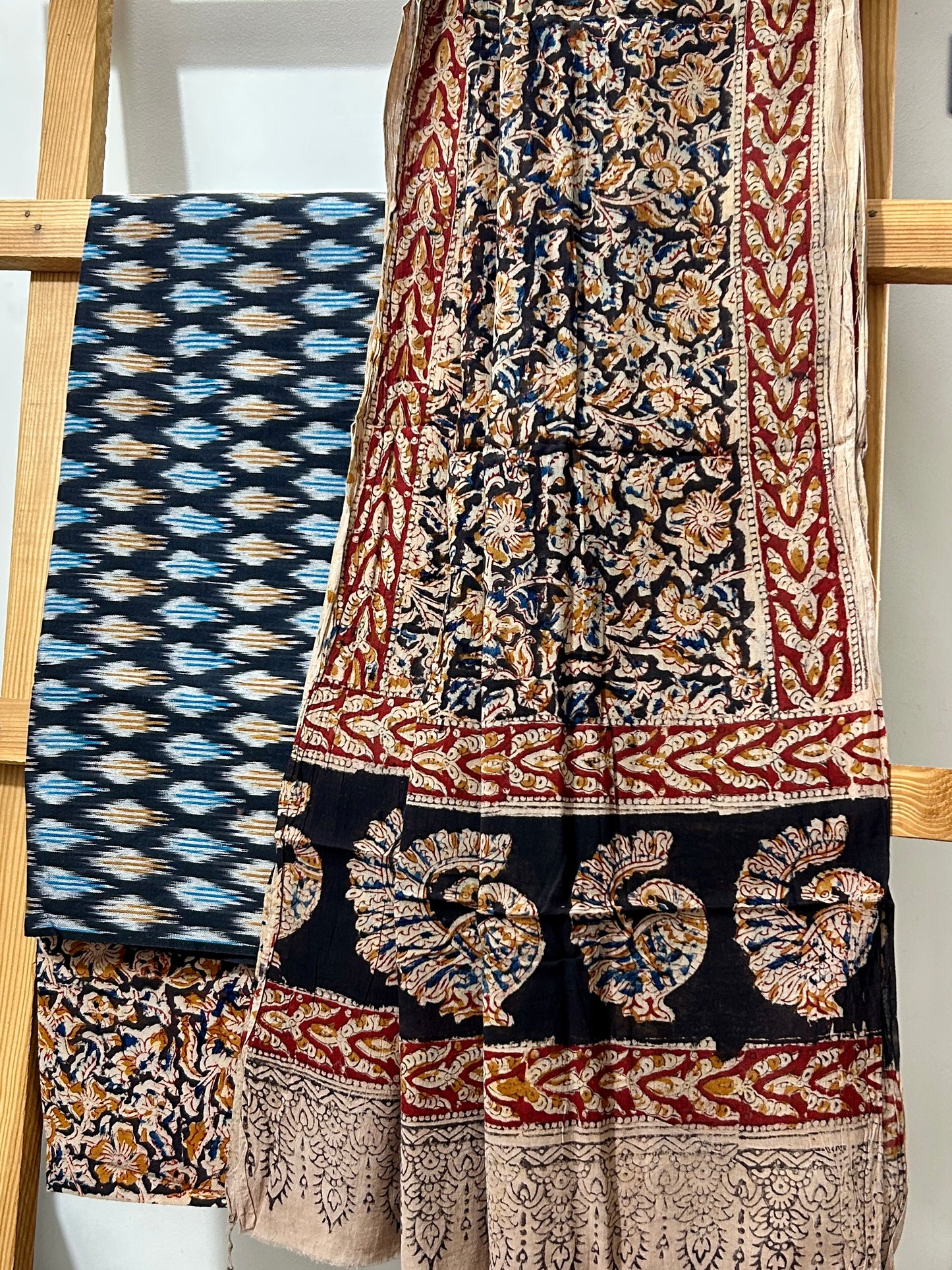 Ikat Kalamkari Cotton Dress Material