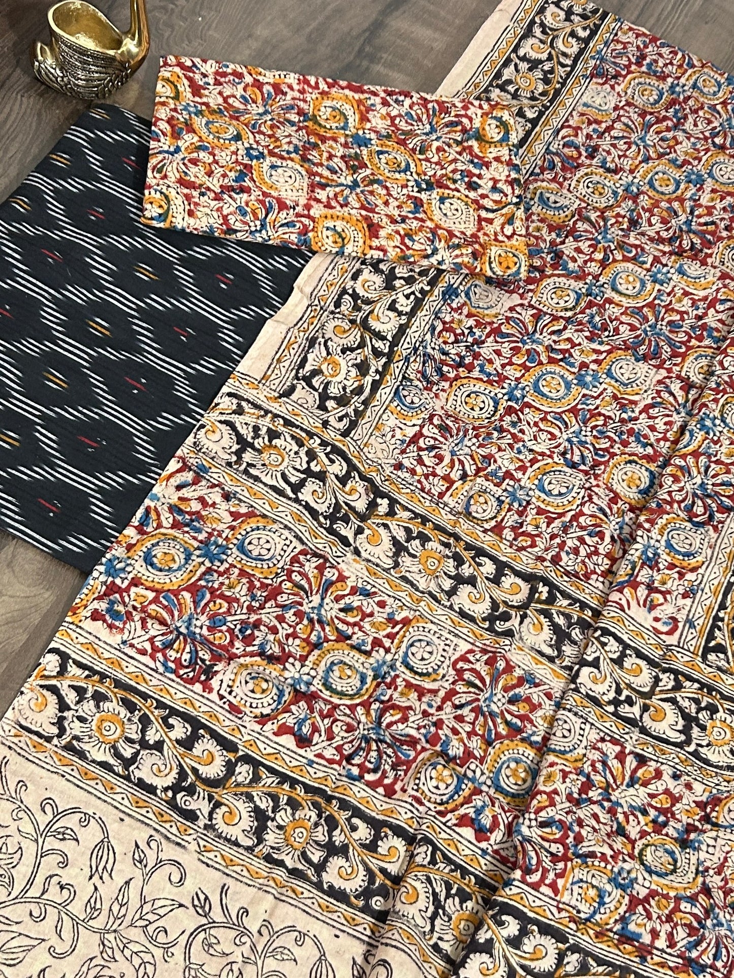 Ikat Kalamkari Cotton Dress Material