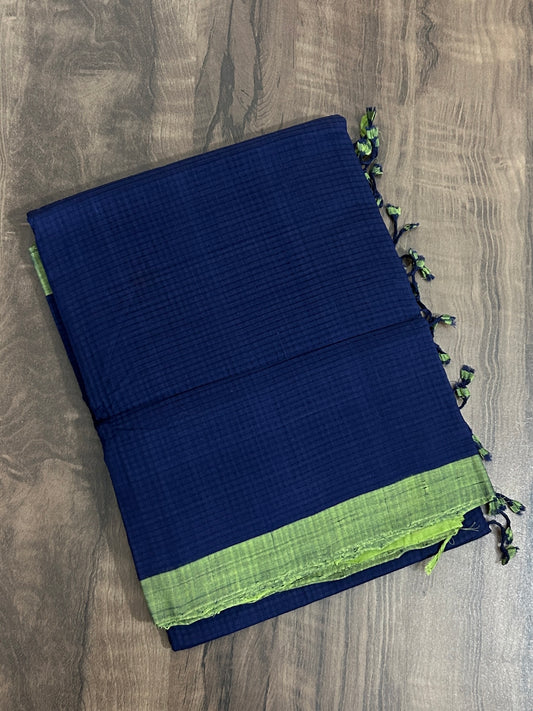 Mangalagiri Cotton Saree with Contrast Blouse