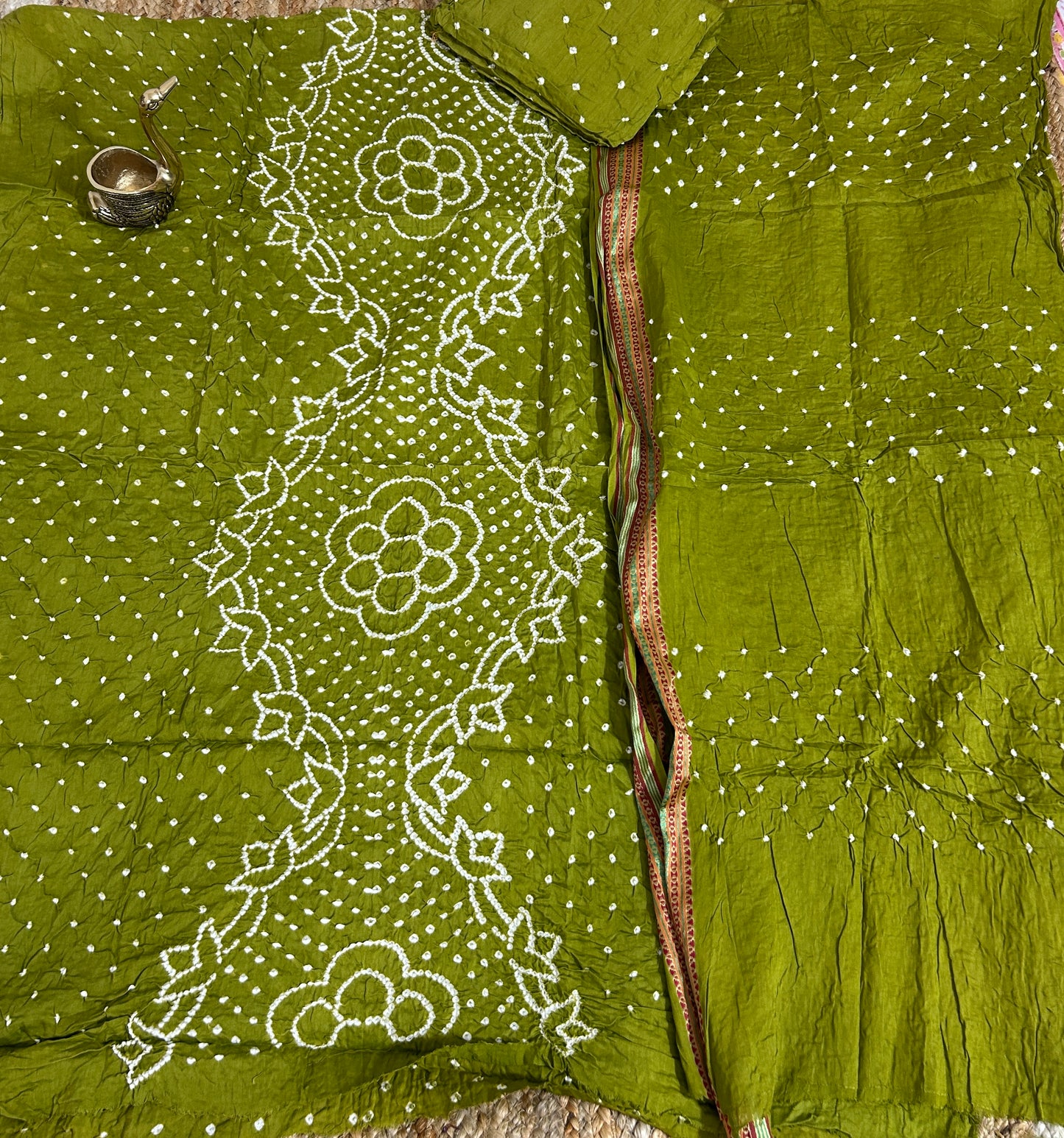 Bandhej Satin Cotton Dress Material