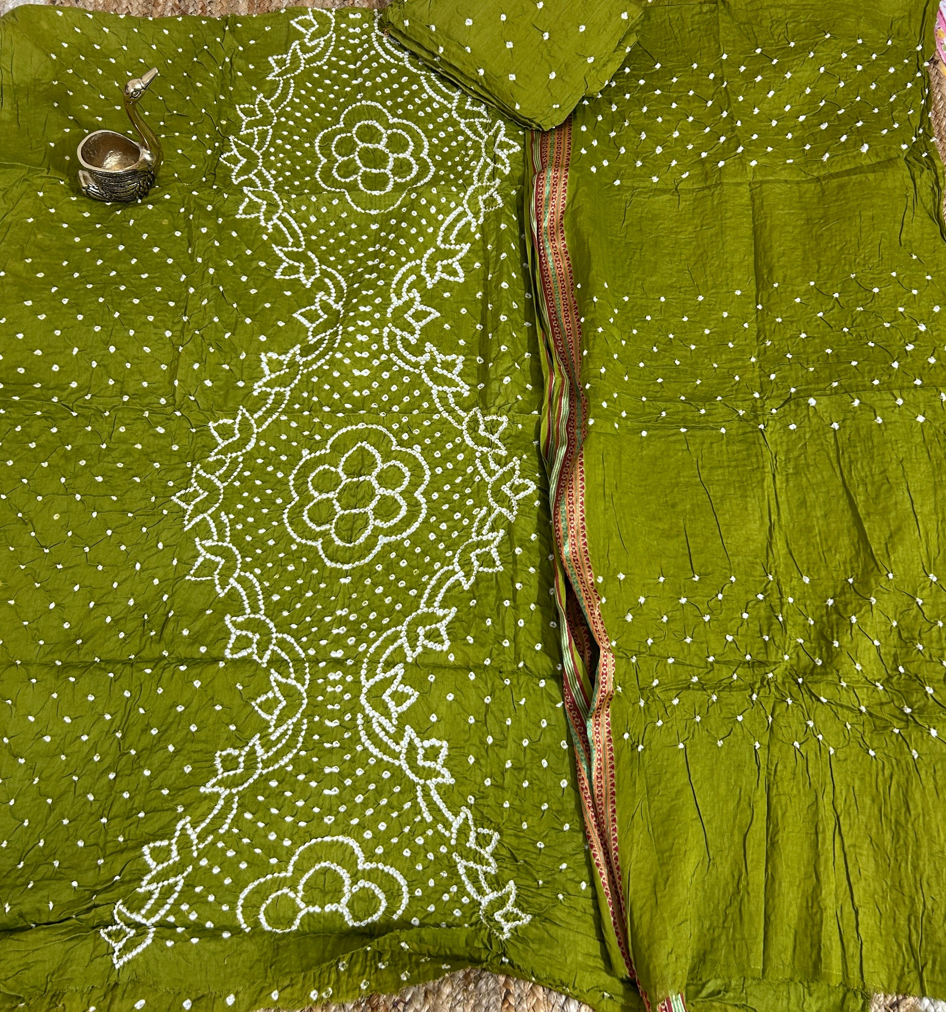 Bandhej Satin Cotton Dress Material