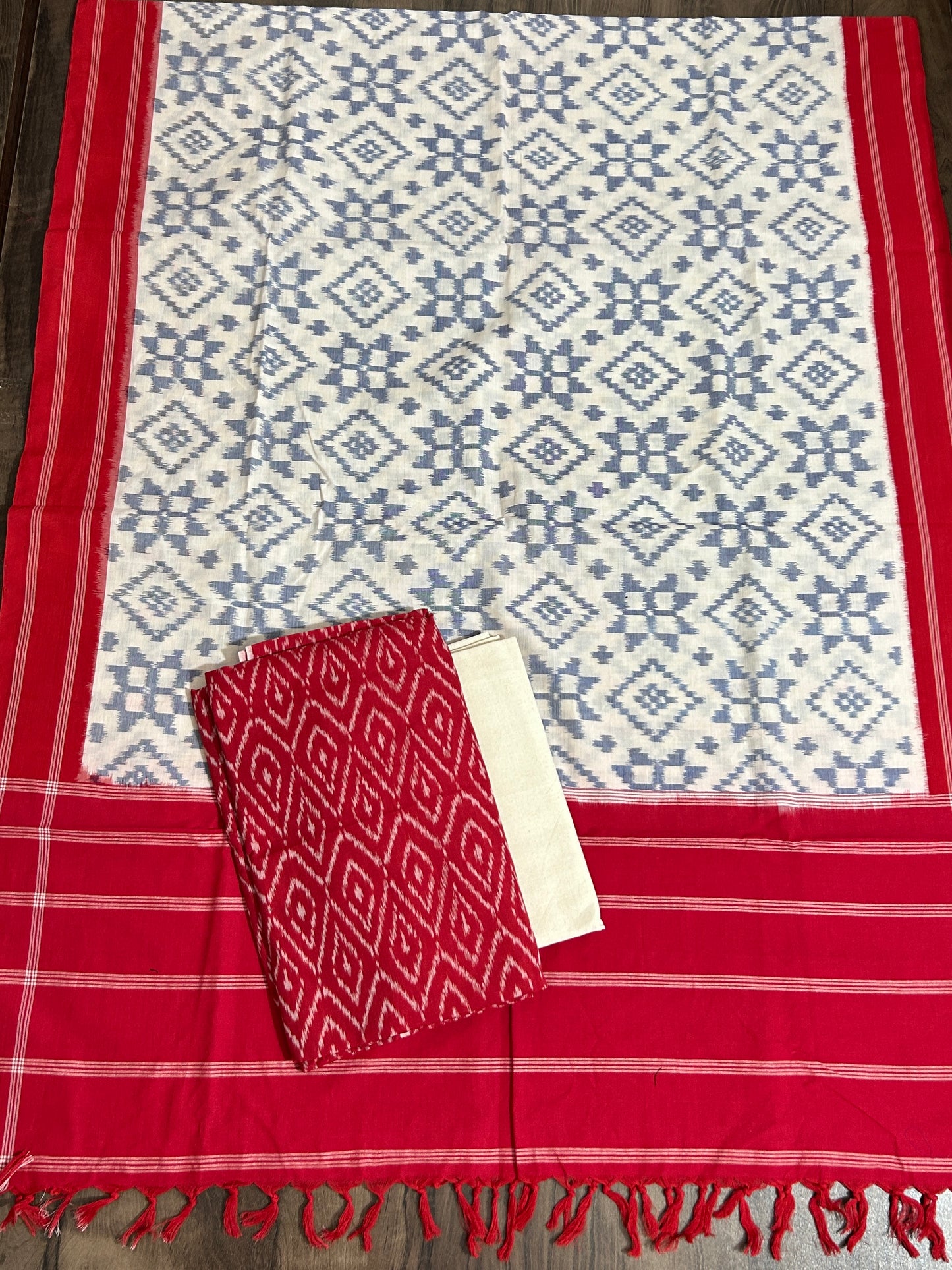 Telia Rumal Ikat Mercerised Cotton Dress Material