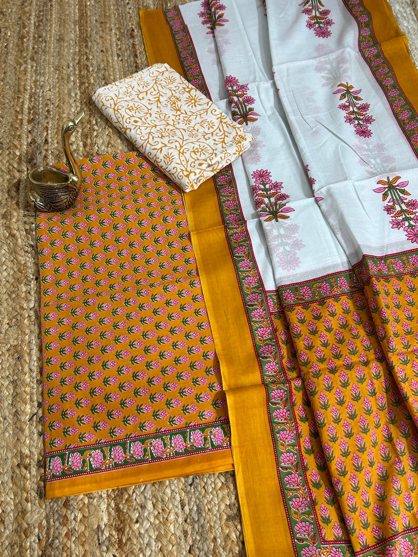 Hand BlockPrint Cotton Dress Material with Cotton Dupatta *