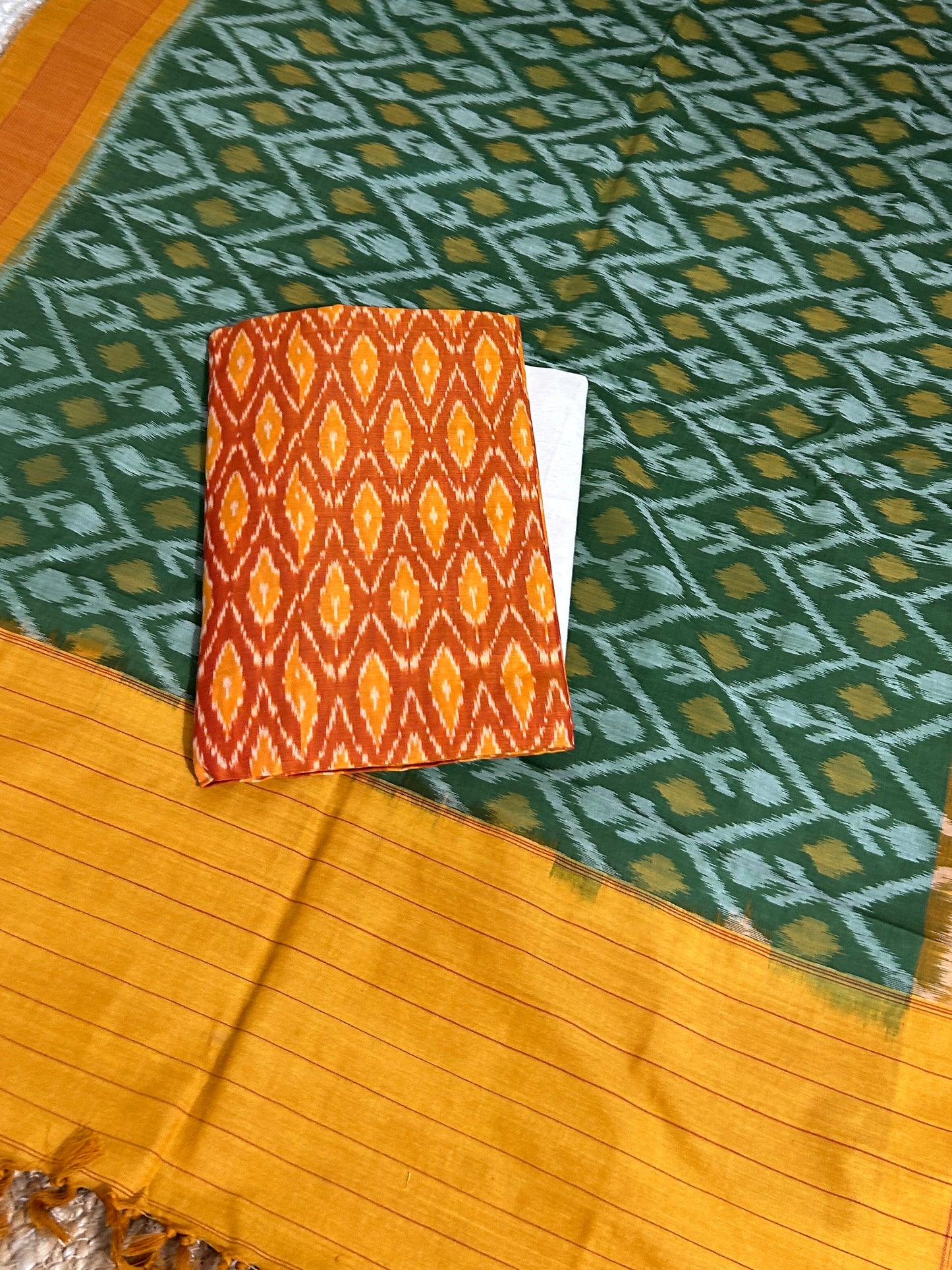 Double Ikat Mercerised Cotton Dress Material
