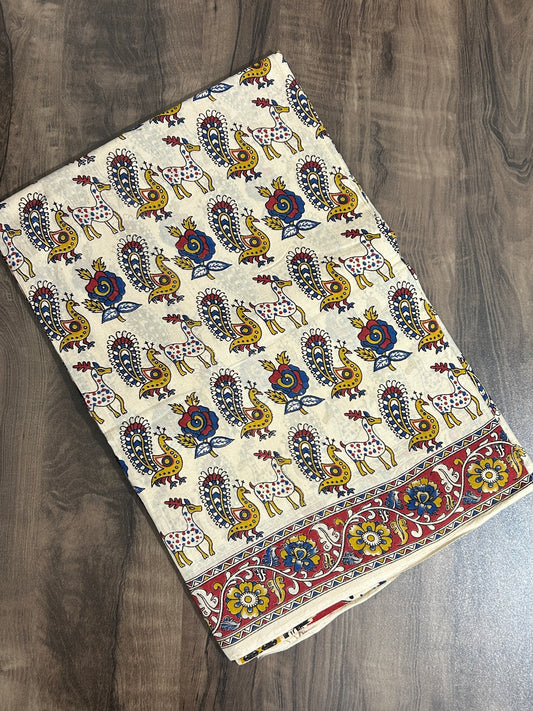 Kalamkari Cotton Saree with Blouse #