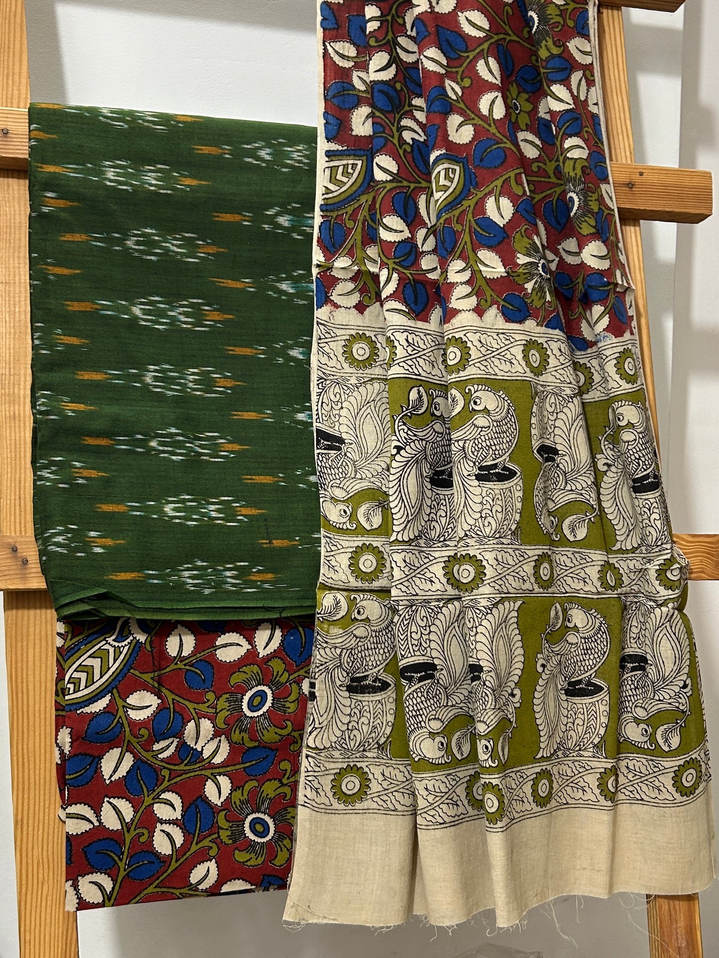 Ikat Kalamkari Cotton Dress Material