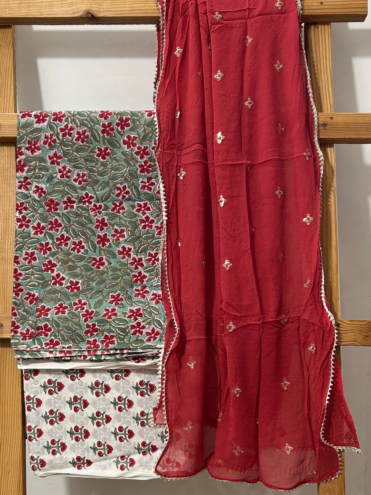 Cotton Dress Material with Pure Chiffon Dupatta *