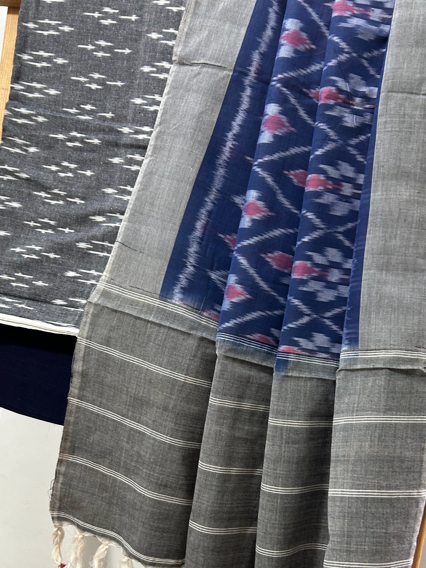 Double Ikat Mercerized Cotton Dress Material