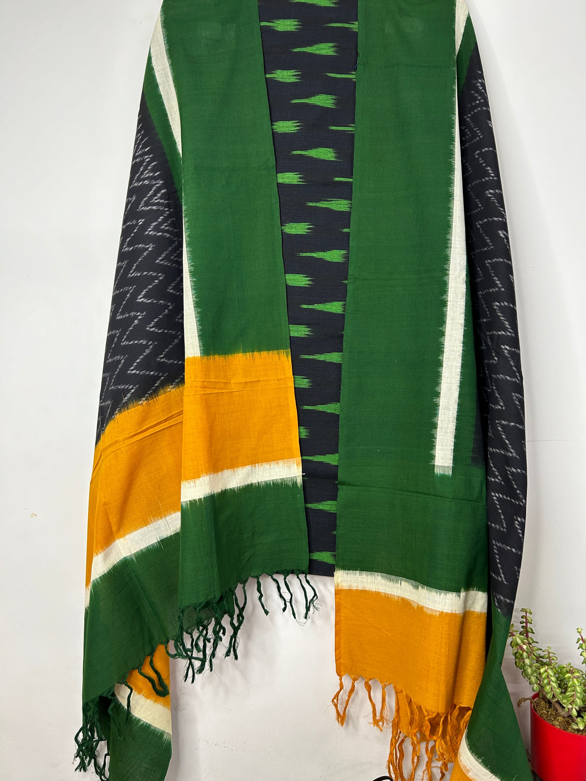 Double Ikat Cotton Dress Material