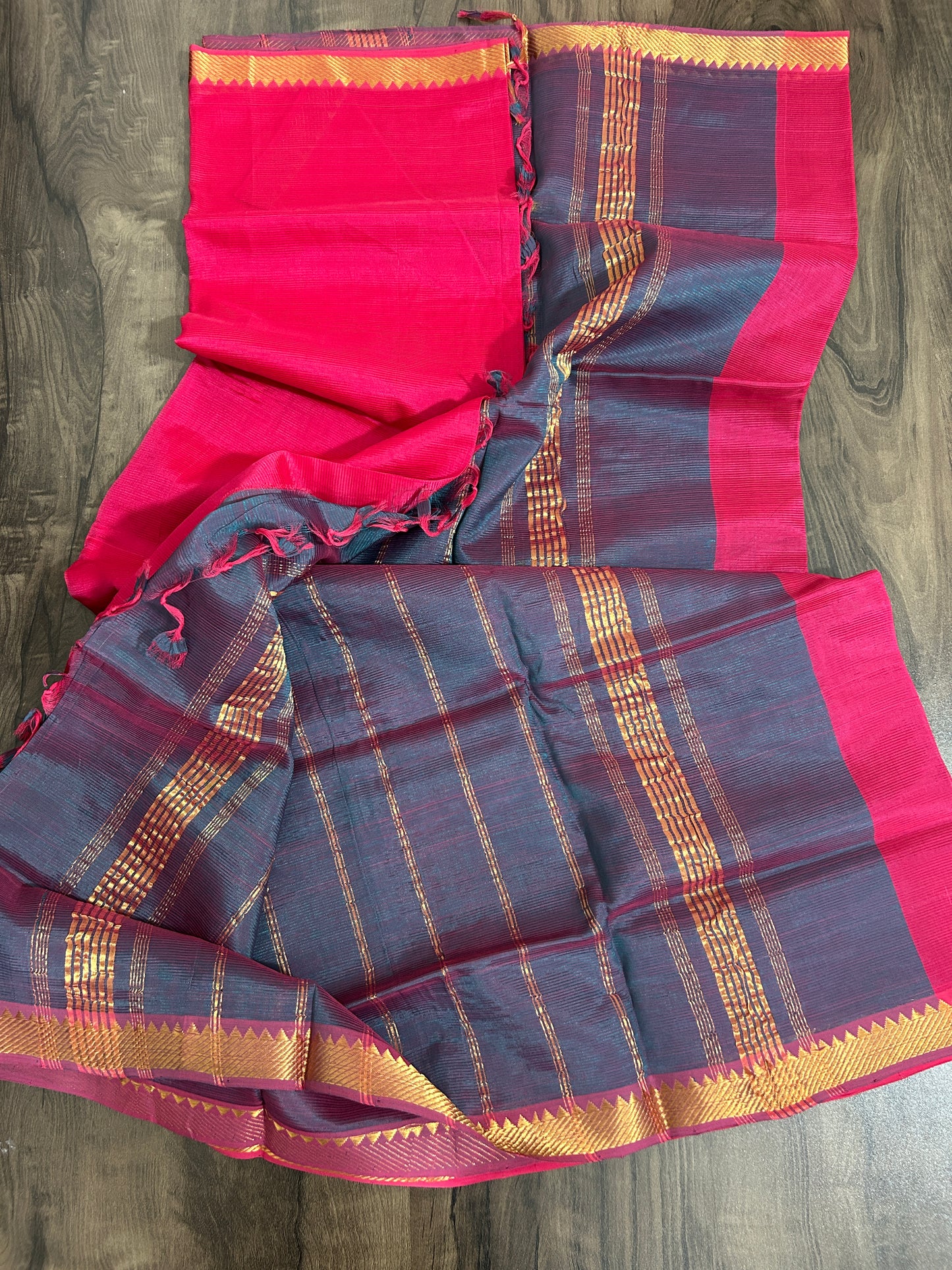 Mangalagiri Silk Cotton Saree with Nizaam Border #