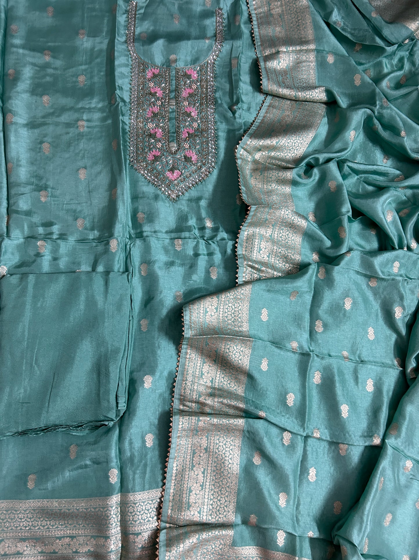 Soft Silk Embroidered Dress Material