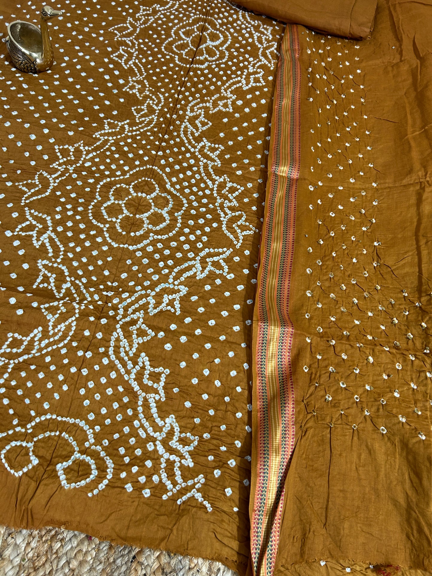 Bandhej Satin Cotton Dress Material