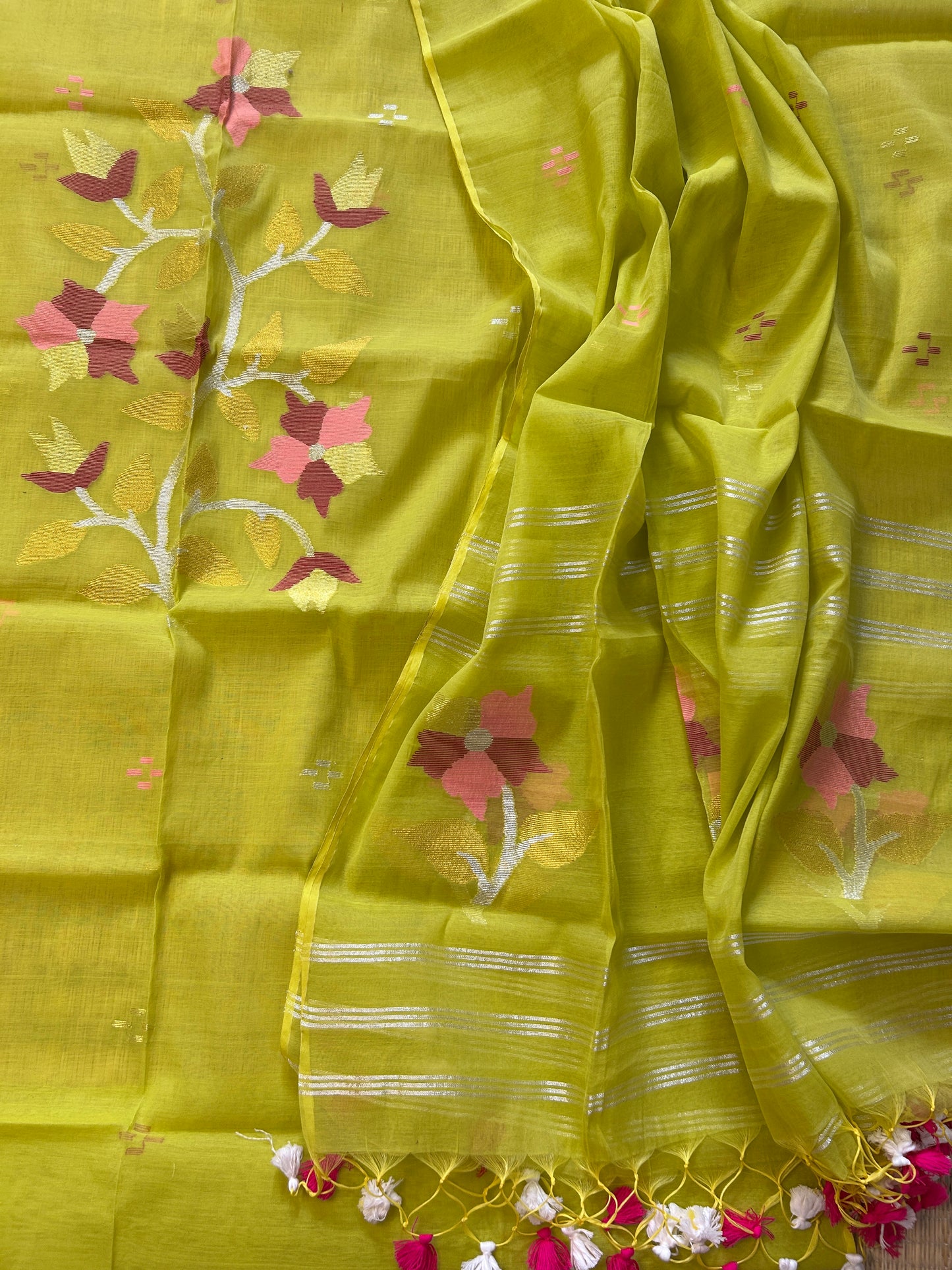 Maslin Cotton Jamdnai Top Dupatta Set