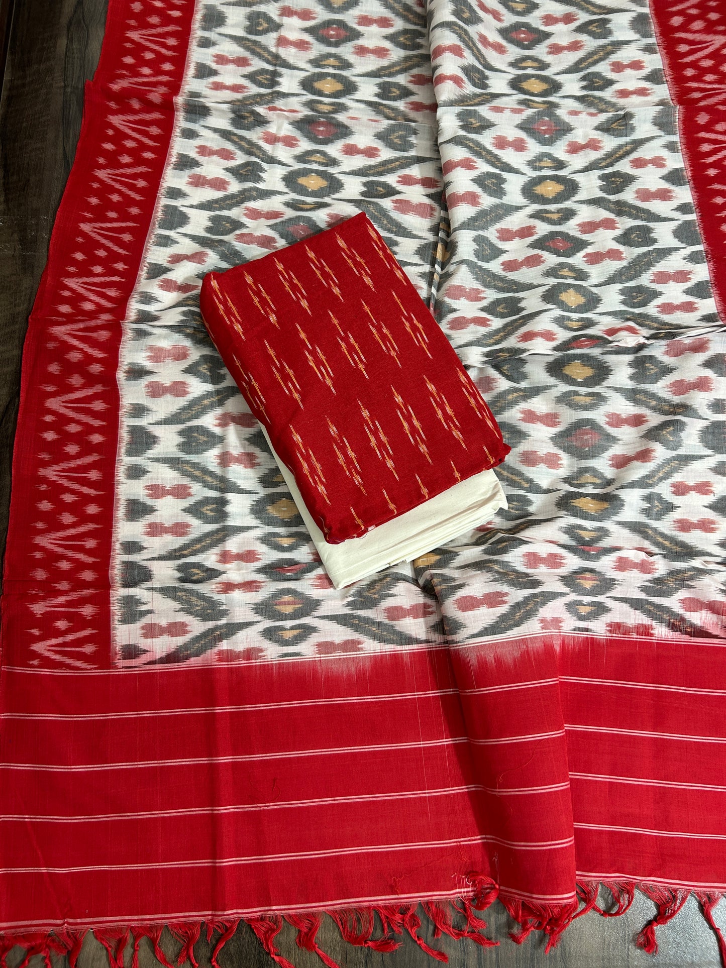 Double Ikat Cotton Dress Material
