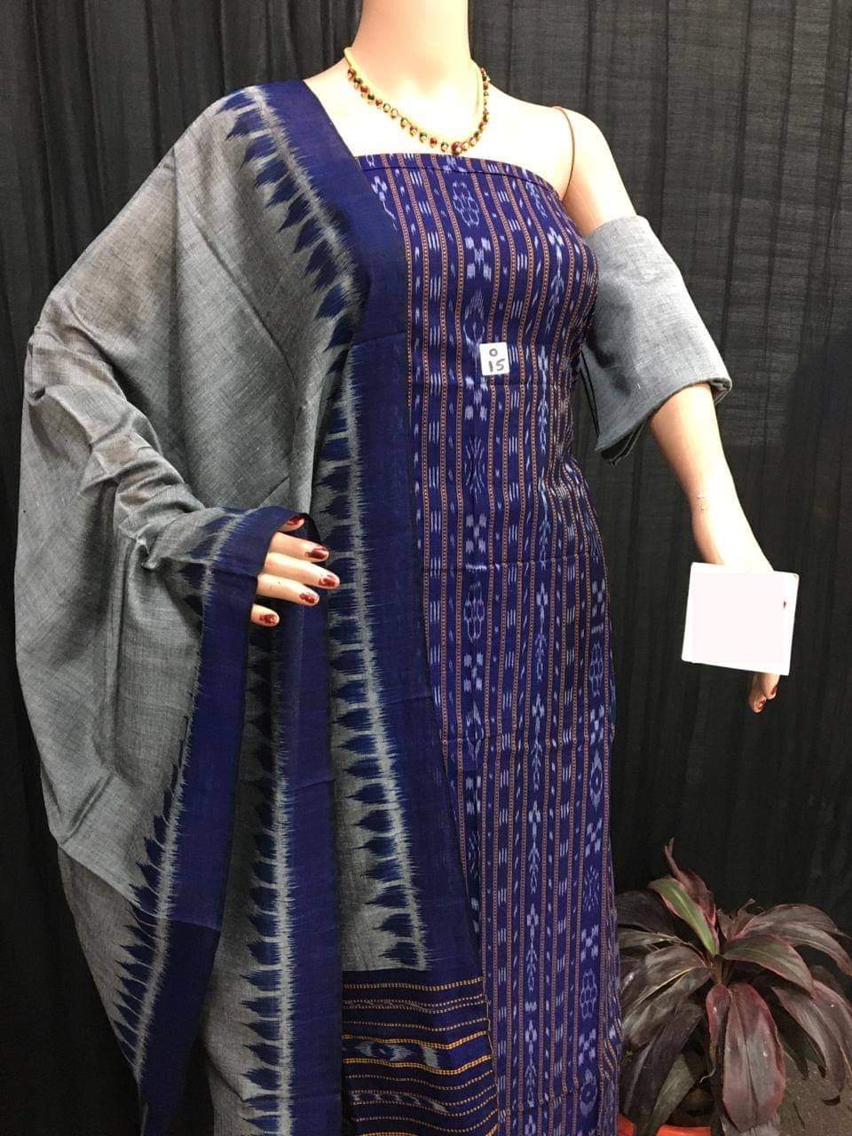sambalpuri cotton dress material Sambalpuri Pure Cotton Dress Set (3) Maroon & Multicolour Mix